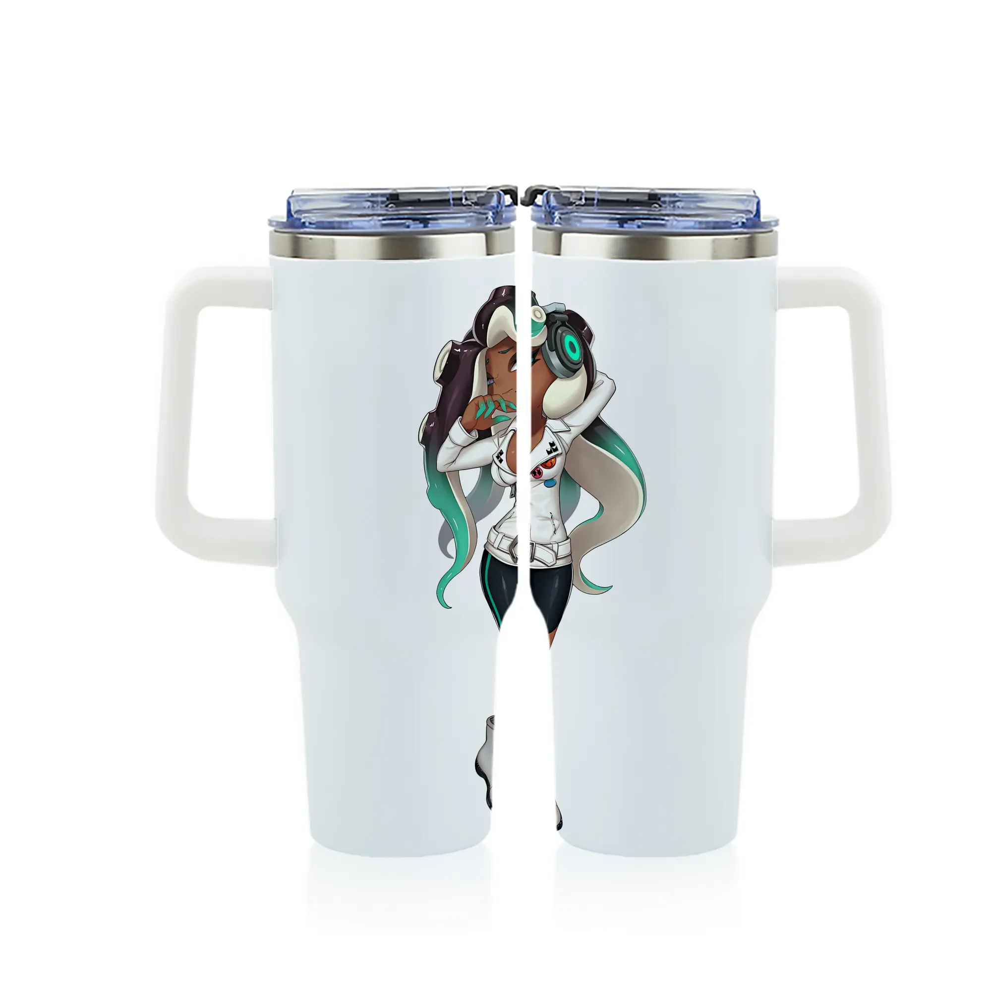 スプラトゥーン グッズ,イイダ - 1200mL フルプリント車用タンブラー ・ 304ステンレス 内側 ・ 201ステンレス 外側 ・ 保温 保冷 ・ 通勤 ドライブ アウトドア用