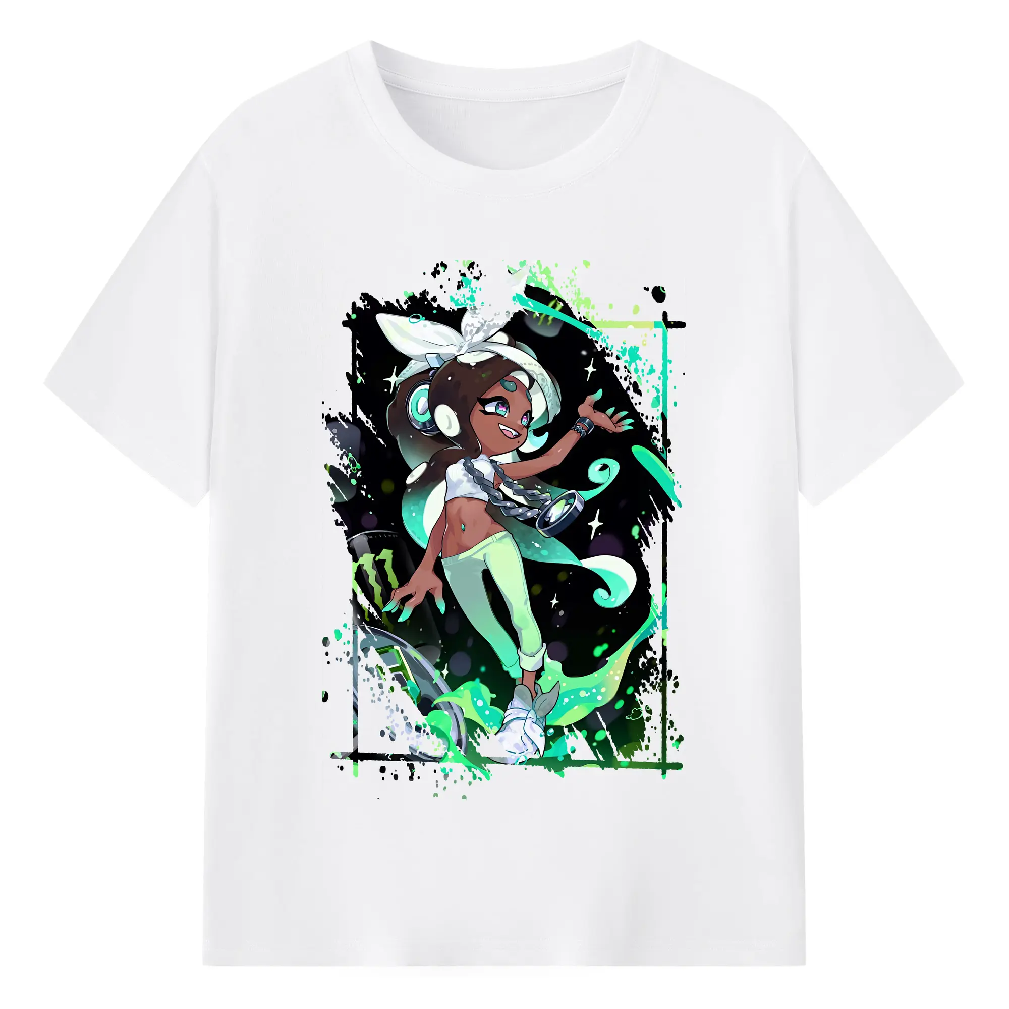 スプラトゥーン グッズ,イイダ - 綿100％ 半袖Tシャツ ・ フロントプリント ・ 快適 通気性 ・ 日常使い 散歩 スポーツ用