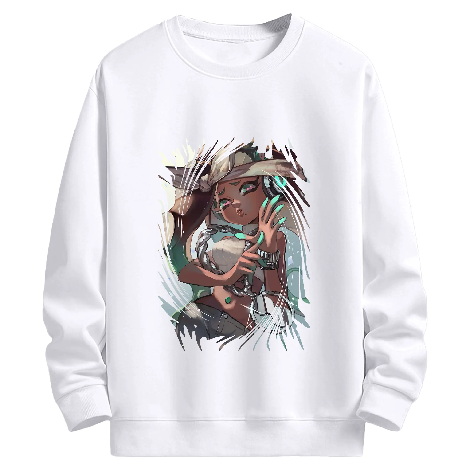 スプラトゥーン グッズ,イイダ - 高品質 クルーネック スウェット ・ コットン59％ ポリエステル41％ ・ ユニセックス 長袖 トレーナー ・ カジュアル デイリー スポーツ 散歩用