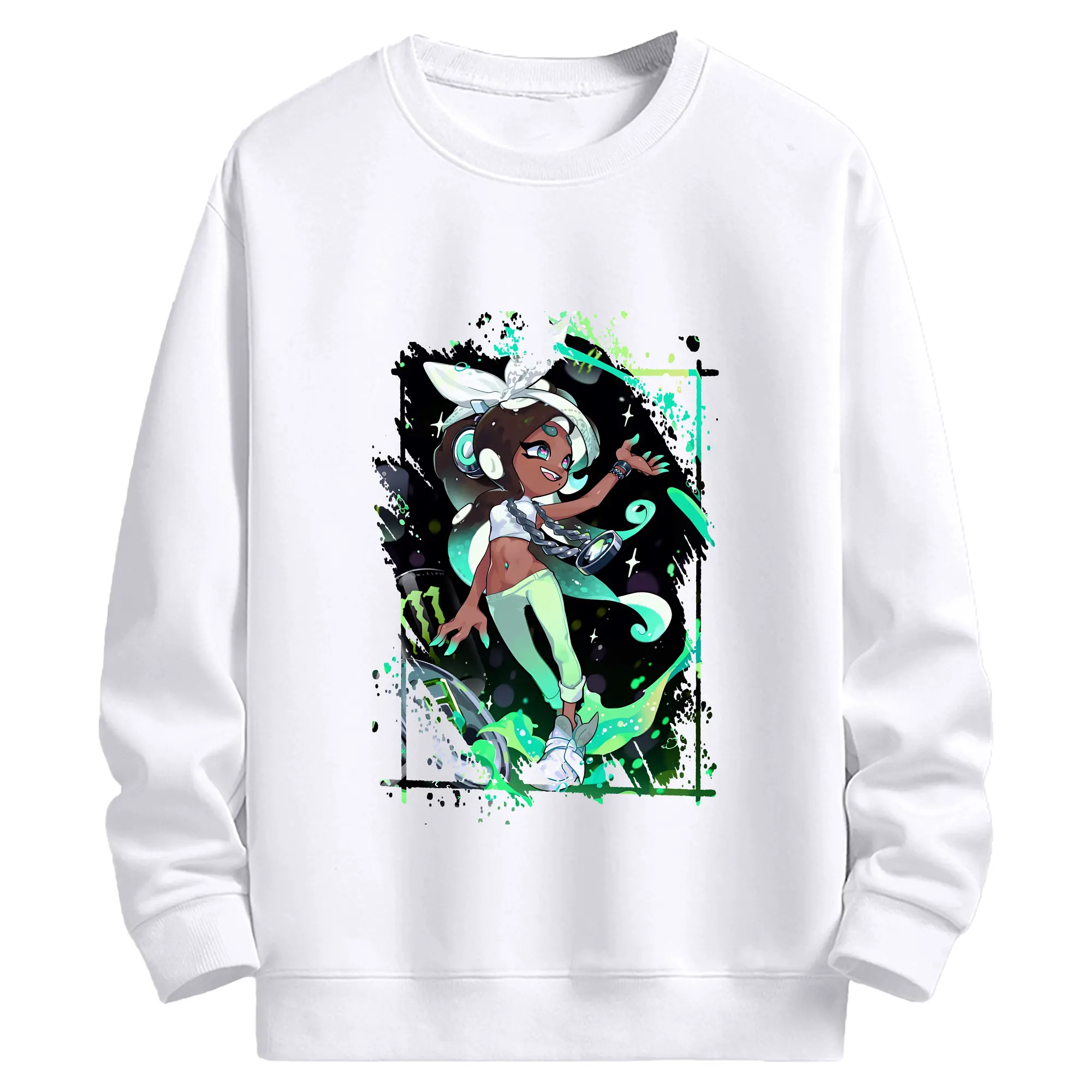 スプラトゥーン グッズ,イイダ - 高品質 クルーネック スウェット ・ コットン59％ ポリエステル41％ ・ ユニセックス 長袖 トレーナー ・ カジュアル デイリー スポーツ 散歩用