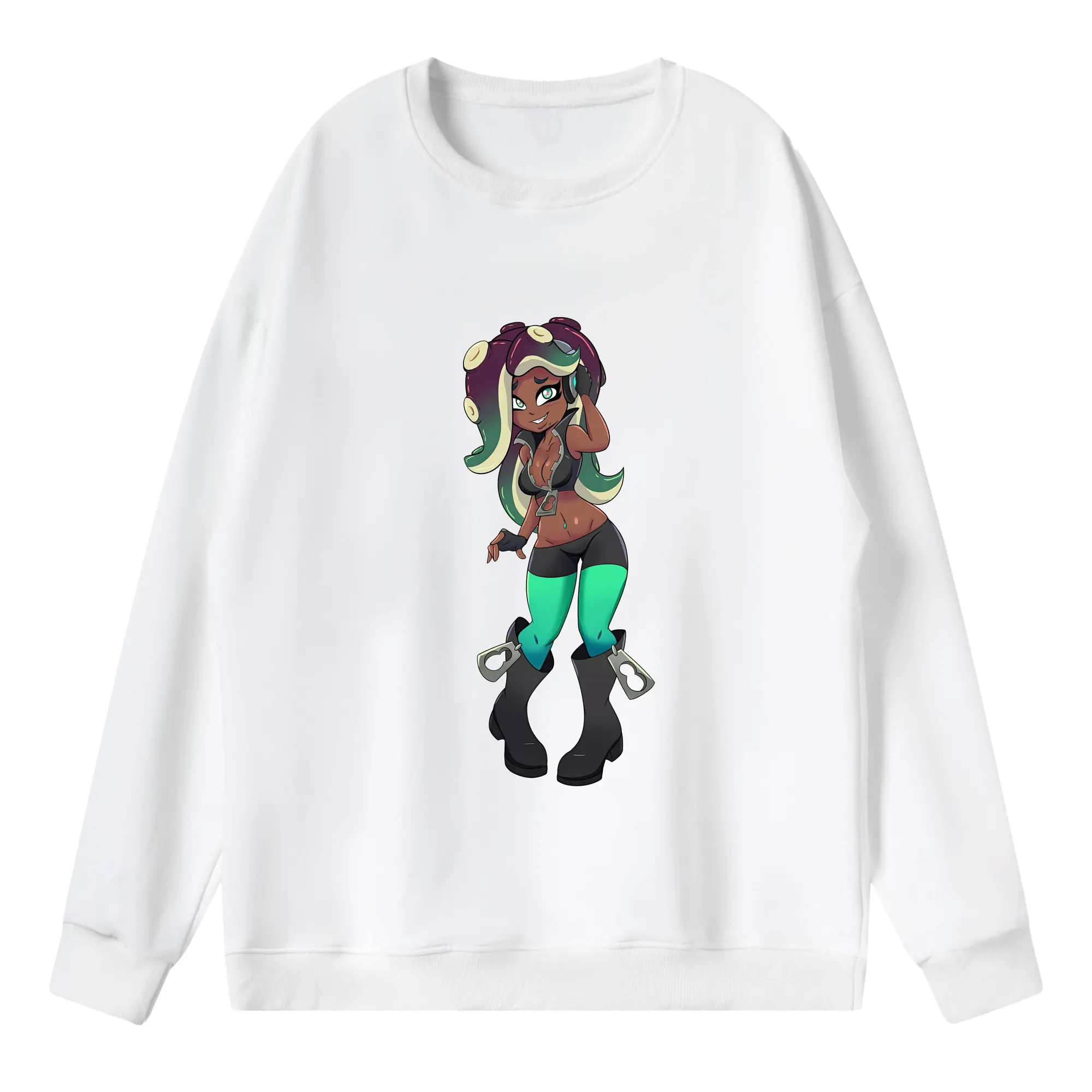 スプラトゥーン グッズ,イイダ - 薄手 クルーネック スウェット 裏毛260g · ポリエステル 春秋向け カジュアル 男女兼用 · トレーナー デイリー スポーツ 散歩に最適