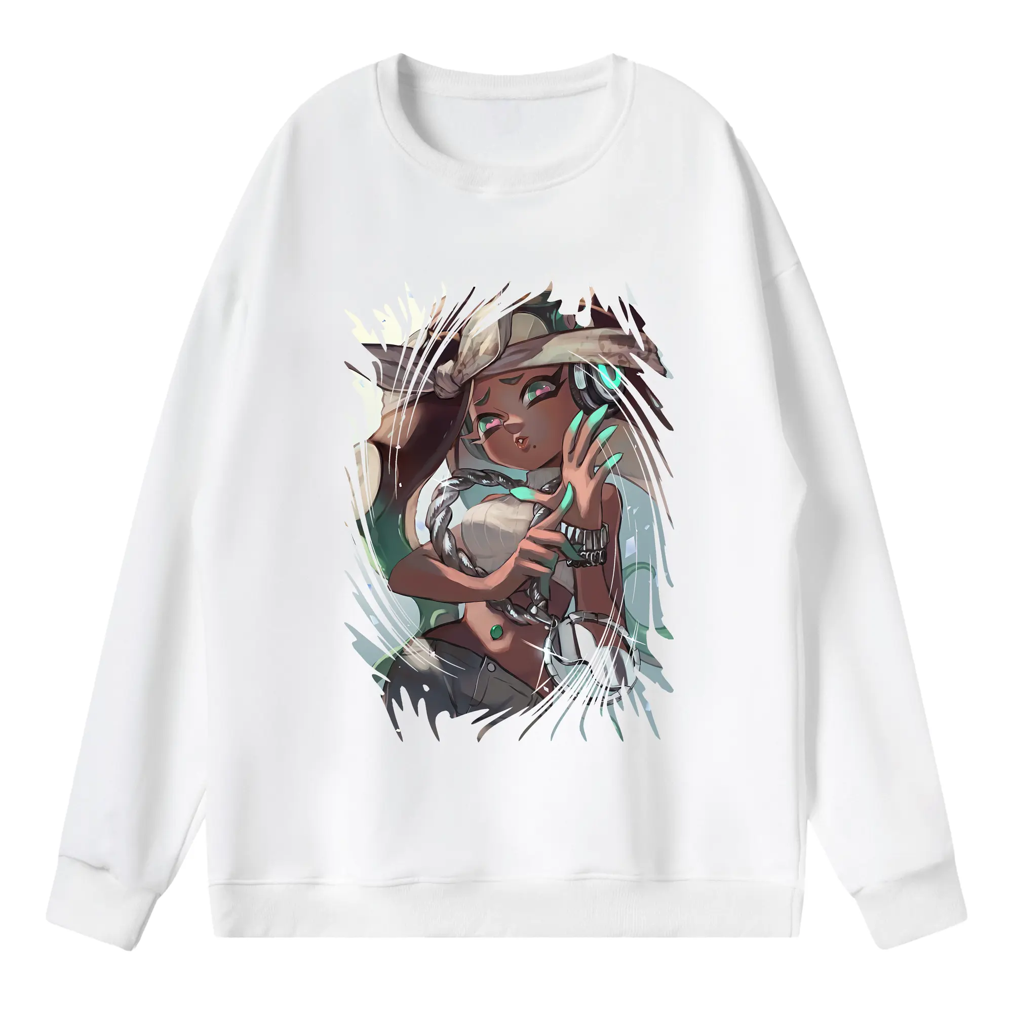 スプラトゥーン グッズ,イイダ - 薄手 クルーネック スウェット 裏毛260g · ポリエステル 春秋向け カジュアル 男女兼用 · トレーナー デイリー スポーツ 散歩に最適