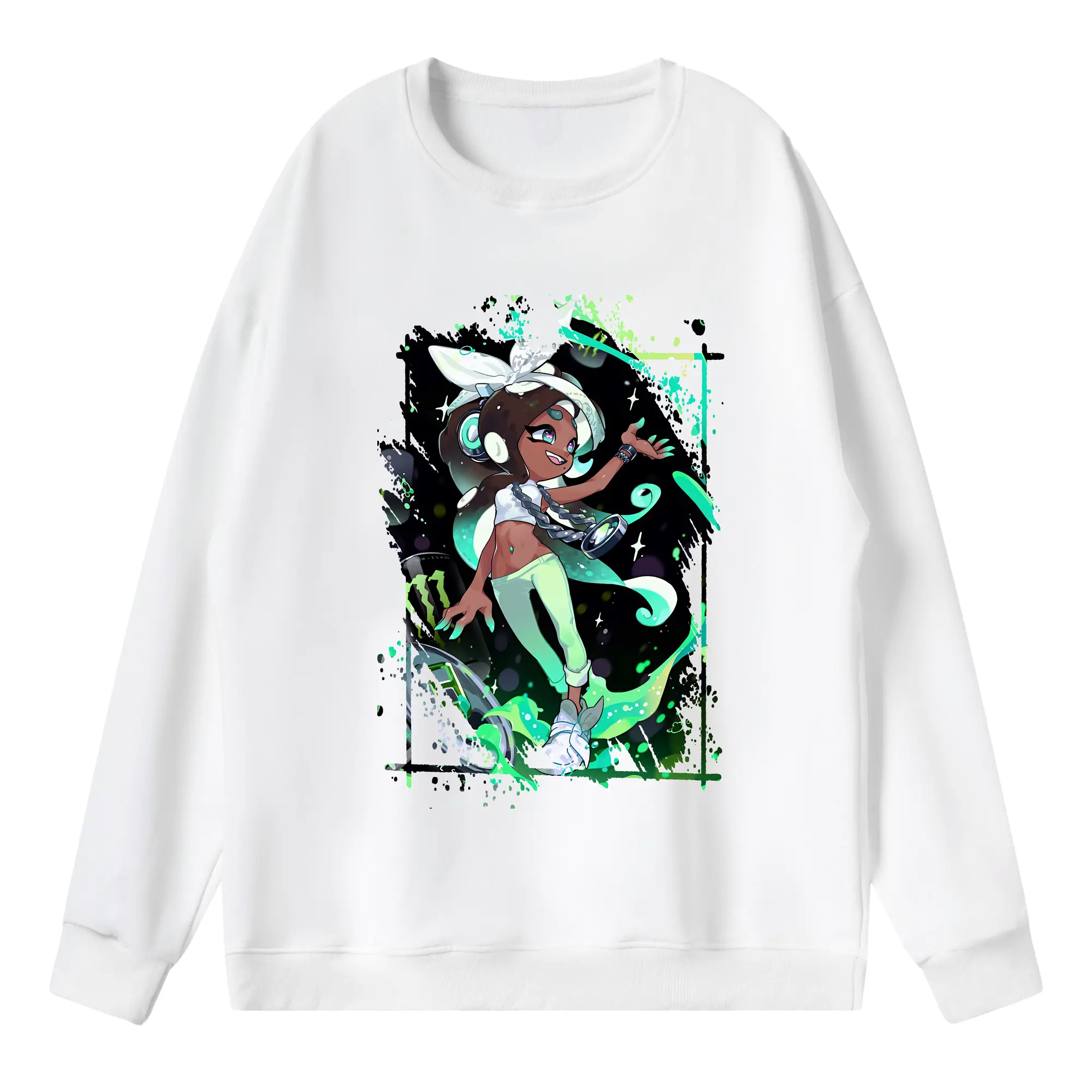 スプラトゥーン グッズ,イイダ - 薄手 クルーネック スウェット 裏毛260g · ポリエステル 春秋向け カジュアル 男女兼用 · トレーナー デイリー スポーツ 散歩に最適