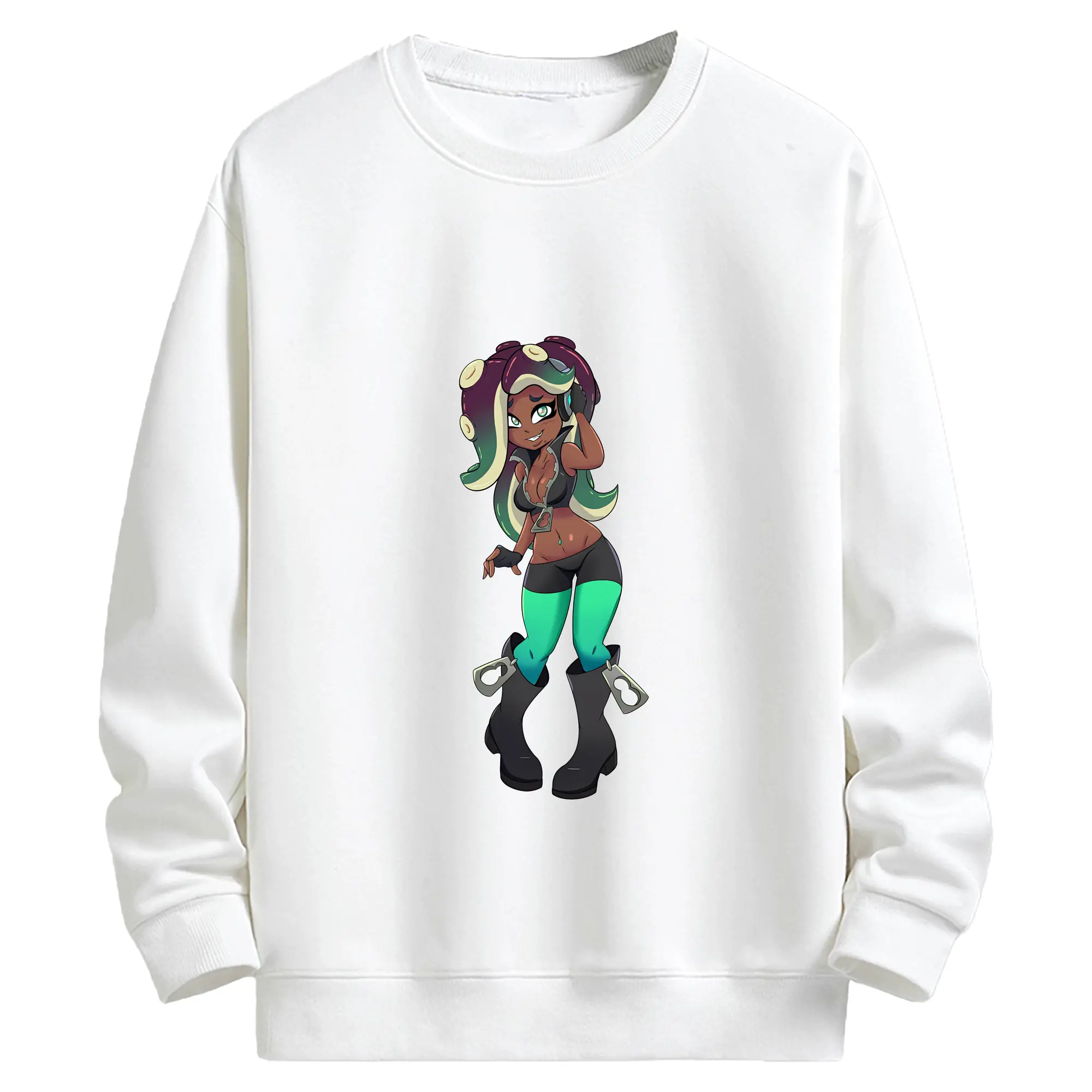 スプラトゥーン グッズ,イイダ - キッズ クルーネックスウェットシャツ ・ フロントプリント ・ 綿80％ ポリエステル20％ ・ 快適 通学 スポーツ 日常使い お散歩用