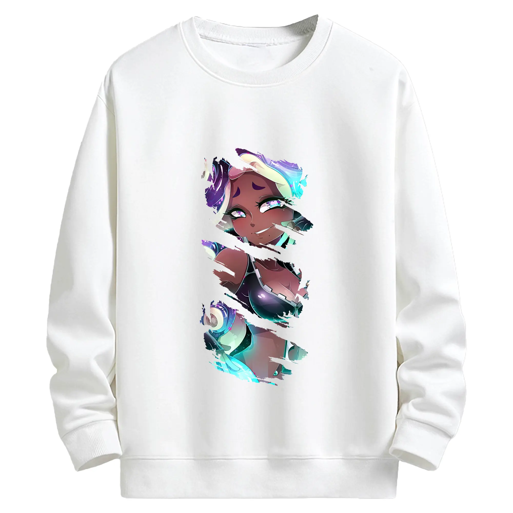 スプラトゥーン グッズ,イイダ - キッズ クルーネックスウェットシャツ ・ フロントプリント ・ 綿80％ ポリエステル20％ ・ 快適 通学 スポーツ 日常使い お散歩用