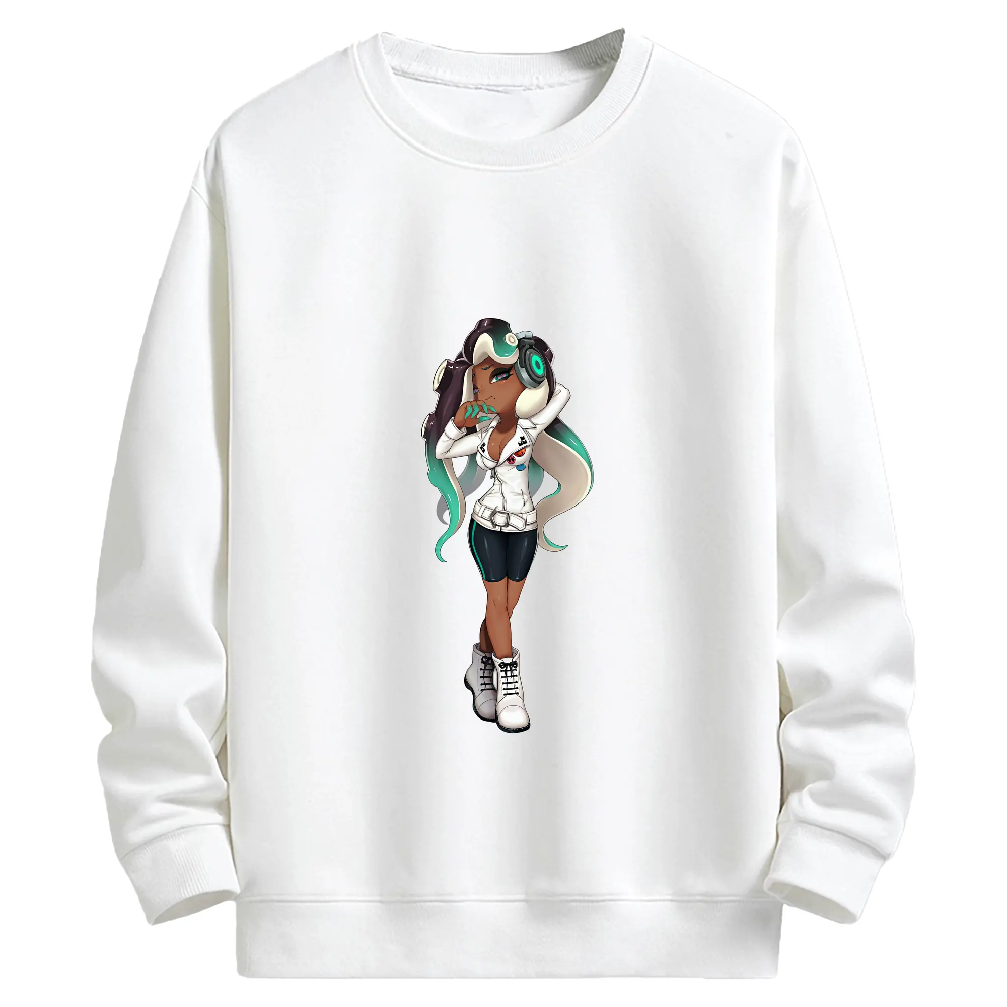 スプラトゥーン グッズ,イイダ - キッズ クルーネックスウェットシャツ ・ フロントプリント ・ 綿80％ ポリエステル20％ ・ 快適 通学 スポーツ 日常使い お散歩用