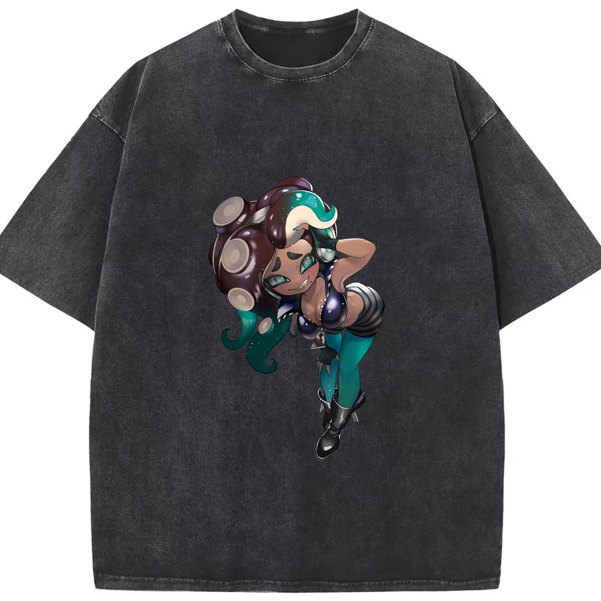 スプラトゥーン グッズ,イイダ - 綿100％ ヴィンテージ風 半袖Tシャツ ・ フロントプリント ・ 柔らか肌触り ・ 通気性 快適 ・ スポーツ カジュアル 外出用