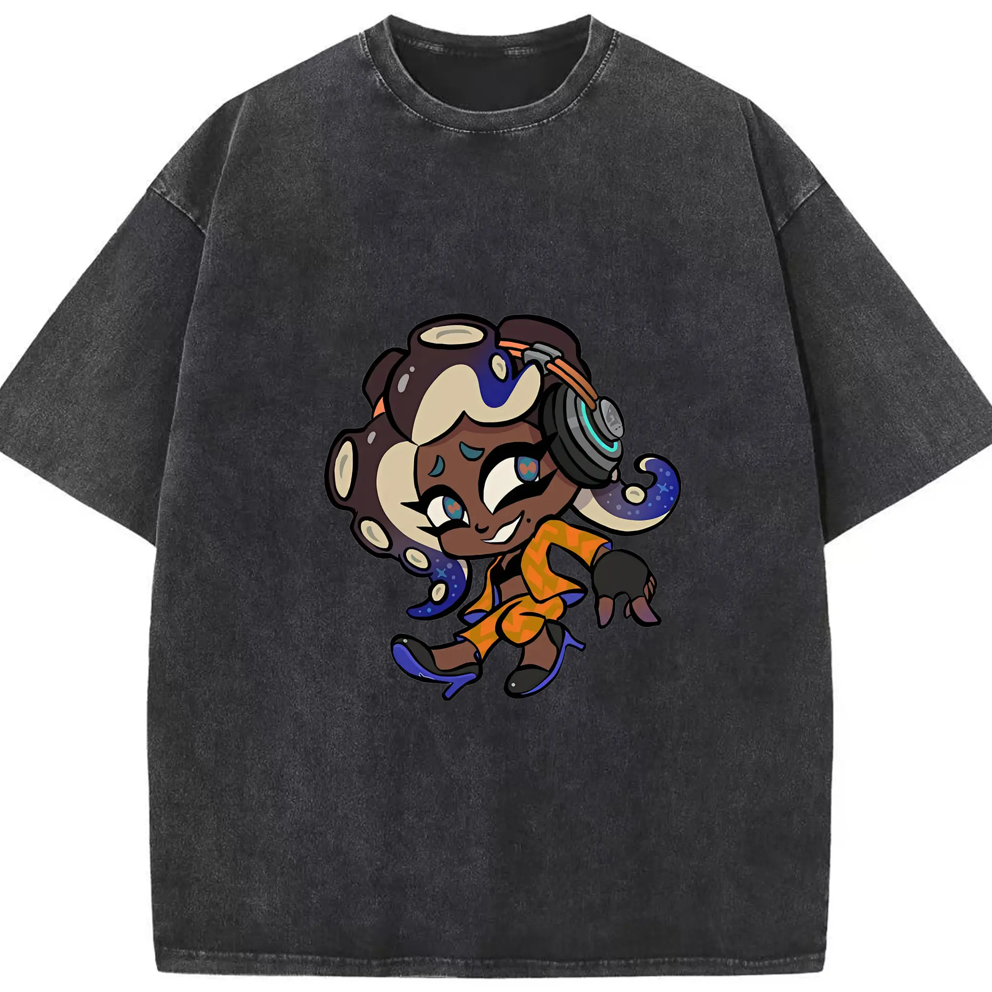 スプラトゥーン グッズ,イイダ - 綿100％ ヴィンテージ風 半袖Tシャツ ・ フロントプリント ・ 柔らか肌触り ・ 通気性 快適 ・ スポーツ カジュアル 外出用