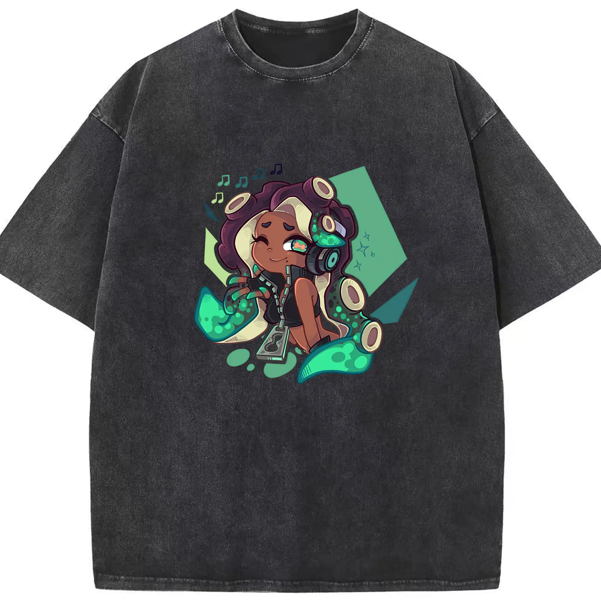 スプラトゥーン グッズ,イイダ - 綿100％ ヴィンテージ風 半袖Tシャツ ・ フロントプリント ・ 柔らか肌触り ・ 通気性 快適 ・ スポーツ カジュアル 外出用