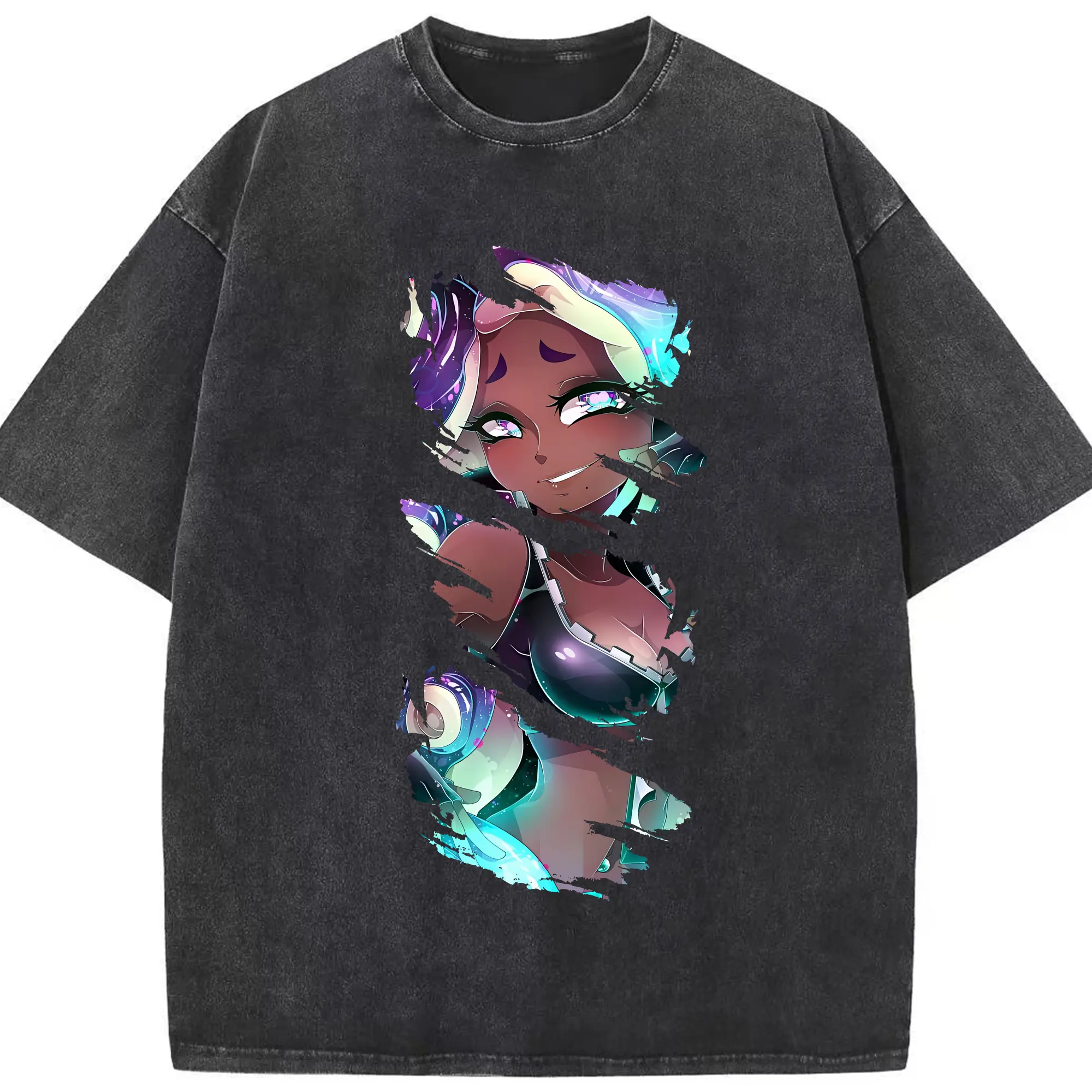 スプラトゥーン グッズ,イイダ - 綿100％ ヴィンテージ風 半袖Tシャツ ・ フロントプリント ・ 柔らか肌触り ・ 通気性 快適 ・ スポーツ カジュアル 外出用