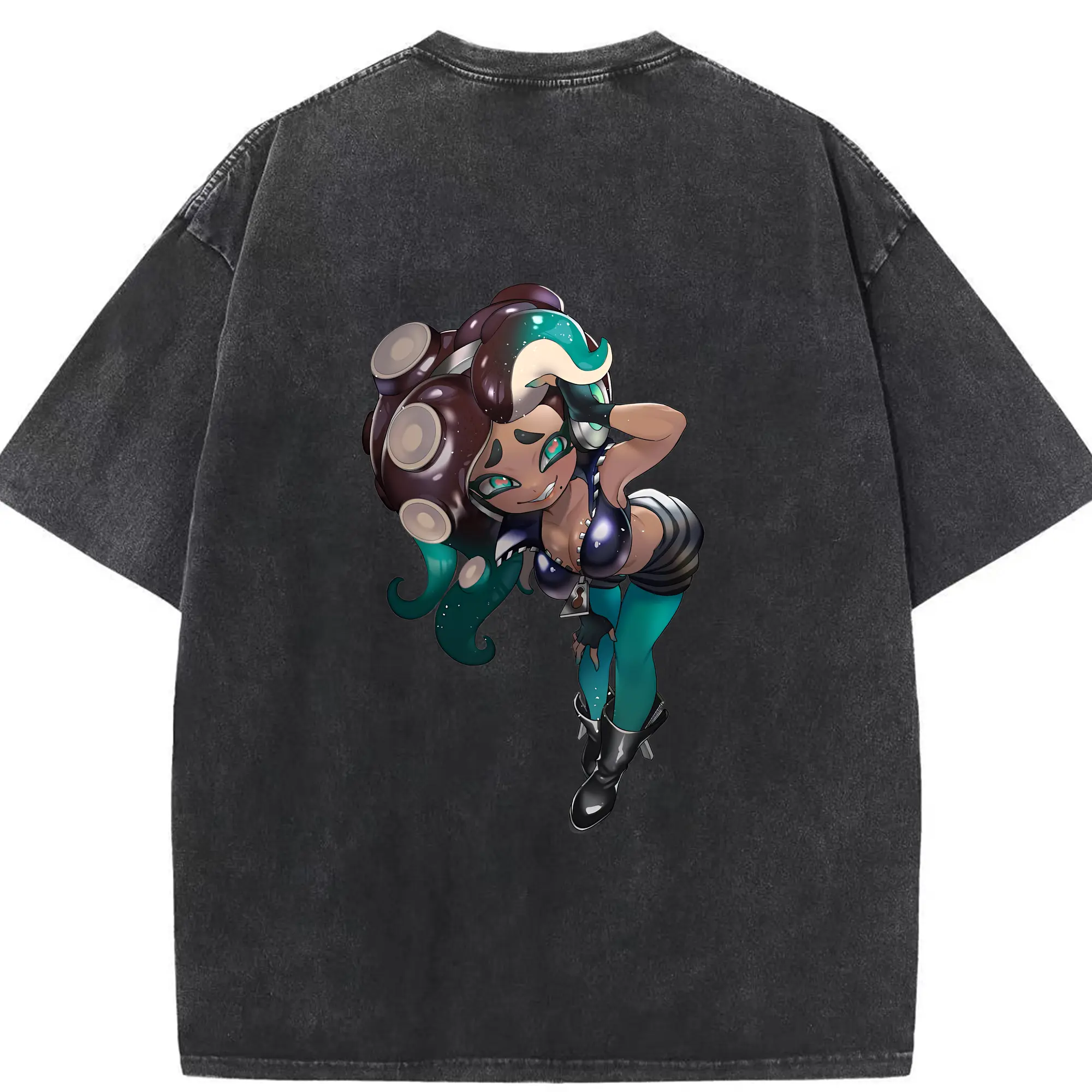 スプラトゥーン グッズ,イイダ - 綿100％ ヴィンテージ風 半袖Tシャツ ・ 背面プリント ・ 柔らか肌触り ・ 通気性 快適 ・ スポーツ カジュアル 外出用