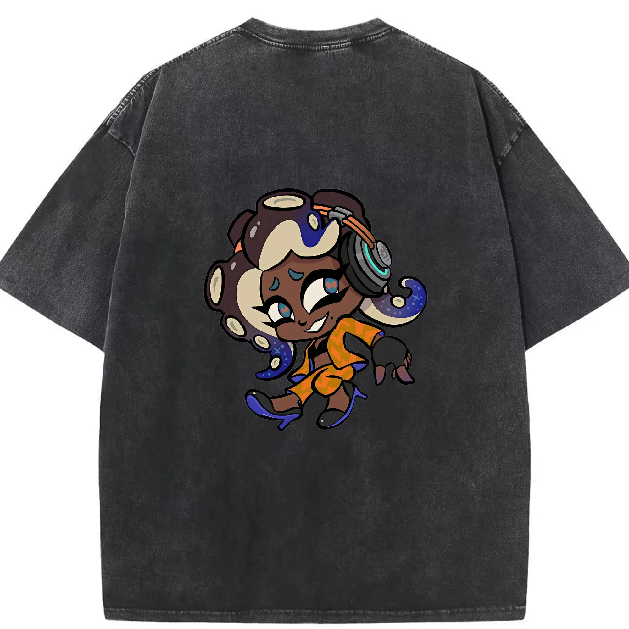 スプラトゥーン グッズ,イイダ - 綿100％ ヴィンテージ風 半袖Tシャツ ・ 背面プリント ・ 柔らか肌触り ・ 通気性 快適 ・ スポーツ カジュアル 外出用