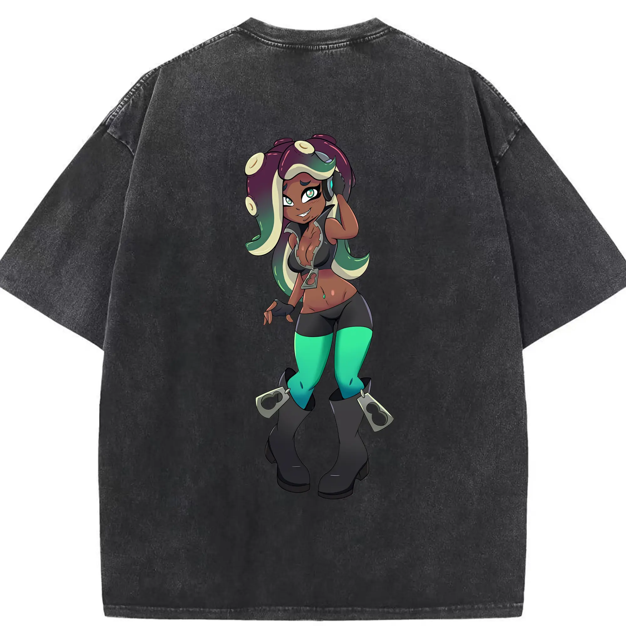 スプラトゥーン グッズ,イイダ - 綿100％ ヴィンテージ風 半袖Tシャツ ・ 背面プリント ・ 柔らか肌触り ・ 通気性 快適 ・ スポーツ カジュアル 外出用