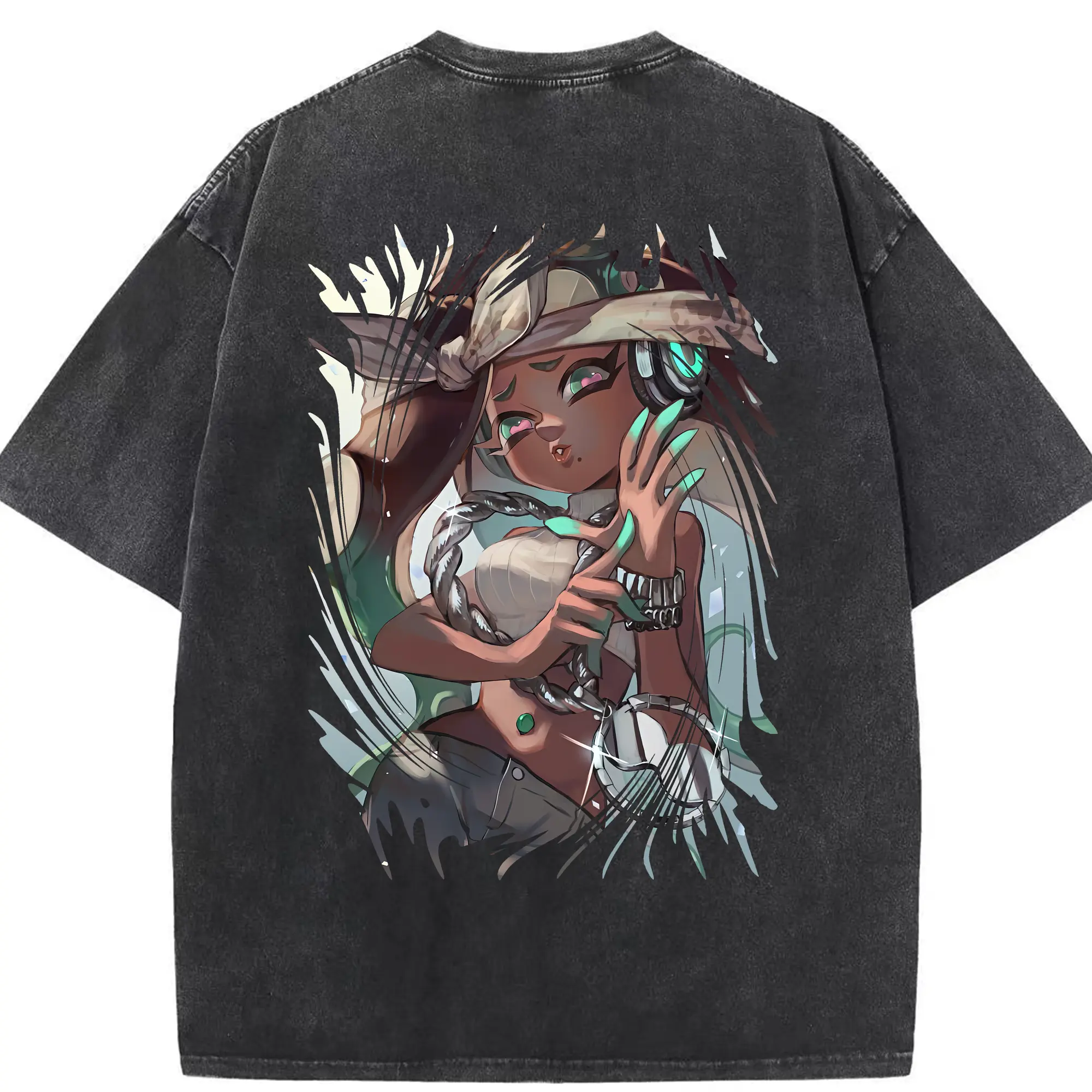 スプラトゥーン グッズ,イイダ - 綿100％ ヴィンテージ風 半袖Tシャツ ・ 背面プリント ・ 柔らか肌触り ・ 通気性 快適 ・ スポーツ カジュアル 外出用