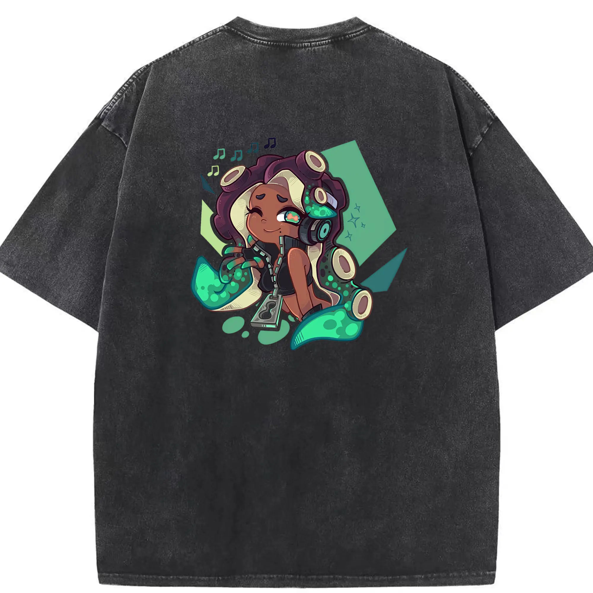 スプラトゥーン グッズ,イイダ - 綿100％ ヴィンテージ風 半袖Tシャツ ・ 背面プリント ・ 柔らか肌触り ・ 通気性 快適 ・ スポーツ カジュアル 外出用