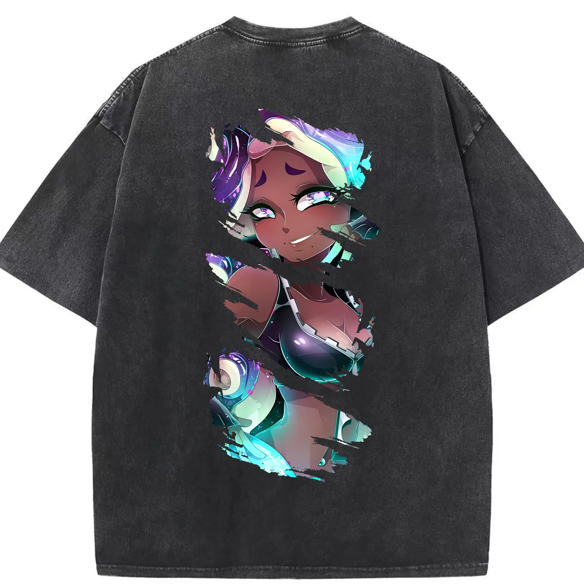 スプラトゥーン グッズ,イイダ - 綿100％ ヴィンテージ風 半袖Tシャツ ・ 背面プリント ・ 柔らか肌触り ・ 通気性 快適 ・ スポーツ カジュアル 外出用
