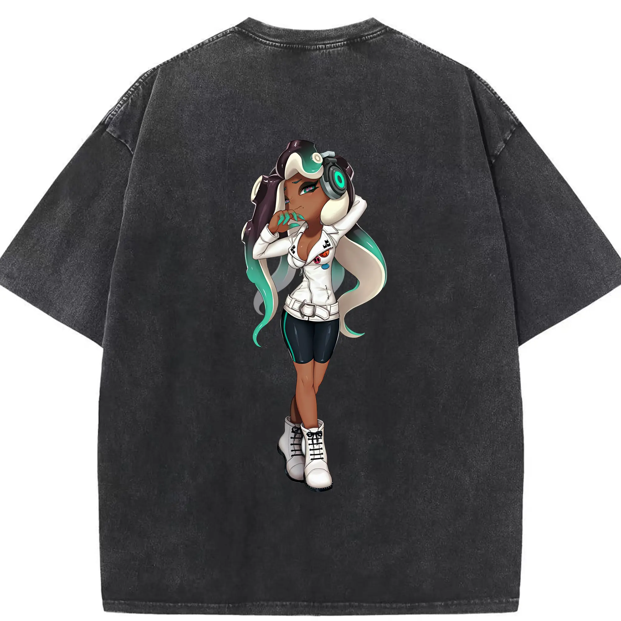 スプラトゥーン グッズ,イイダ - 綿100％ ヴィンテージ風 半袖Tシャツ ・ 背面プリント ・ 柔らか肌触り ・ 通気性 快適 ・ スポーツ カジュアル 外出用
