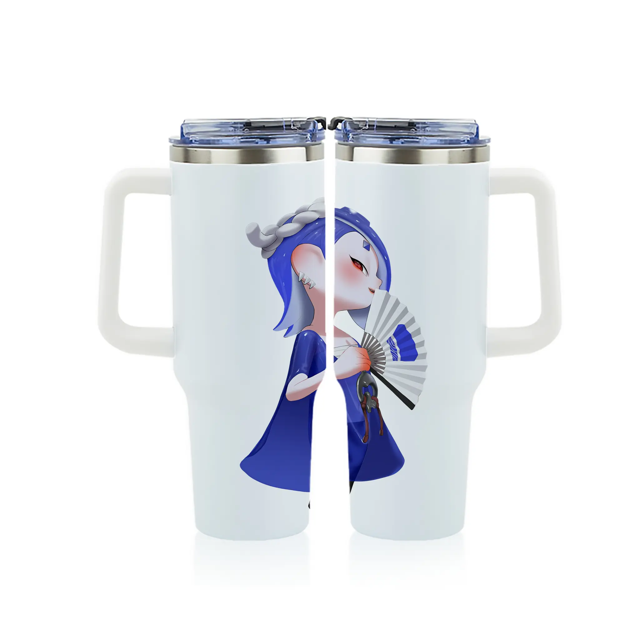 スプラトゥーン グッズ,フウカ - 1200mL フルプリント車用タンブラー ・ 304ステンレス 内側 ・ 201ステンレス 外側 ・ 保温 保冷 ・ 通勤 ドライブ アウトドア用