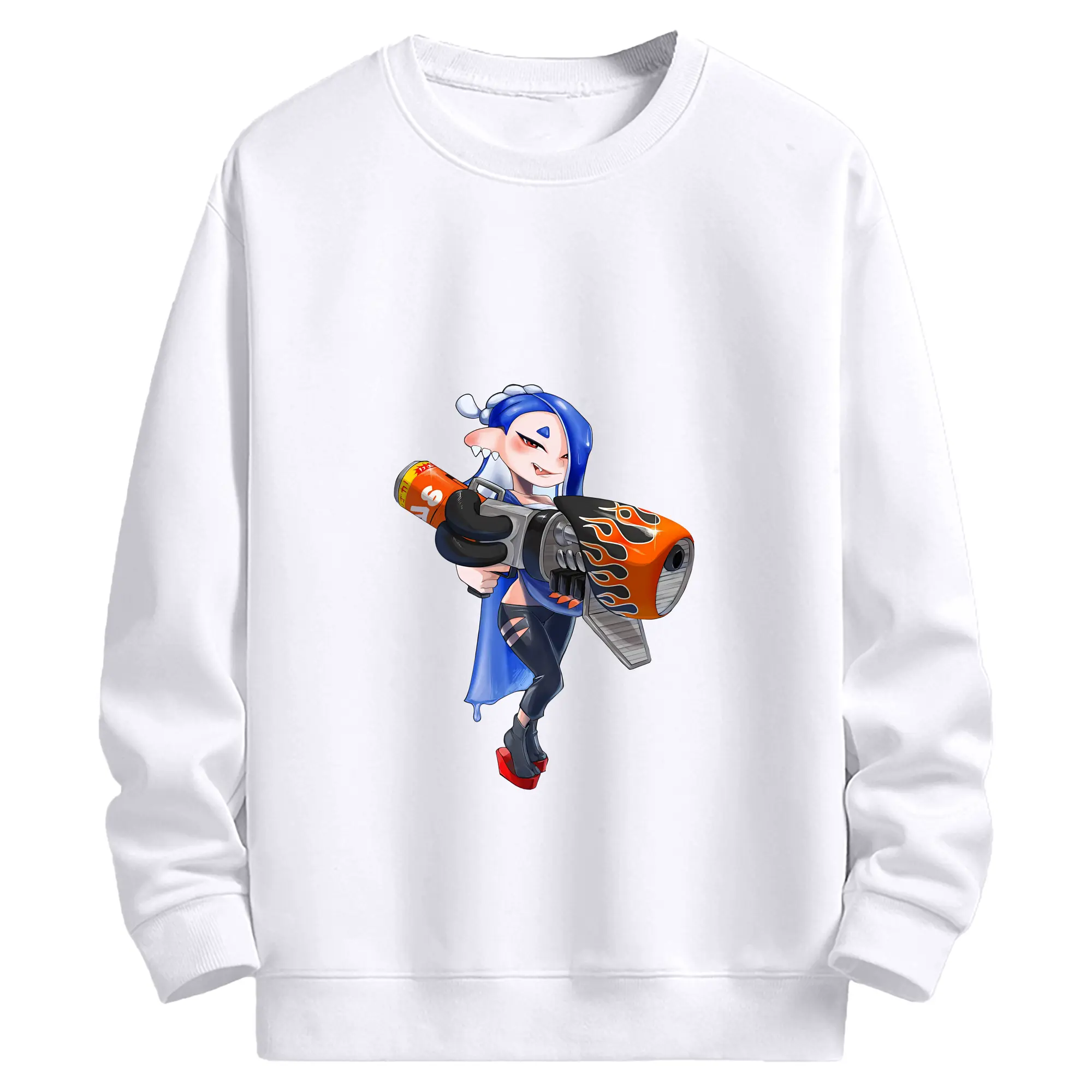 スプラトゥーン グッズ,フウカ - 高品質 クルーネック スウェット ・ コットン59％ ポリエステル41％ ・ ユニセックス 長袖 トレーナー ・ カジュアル デイリー スポーツ 散歩用