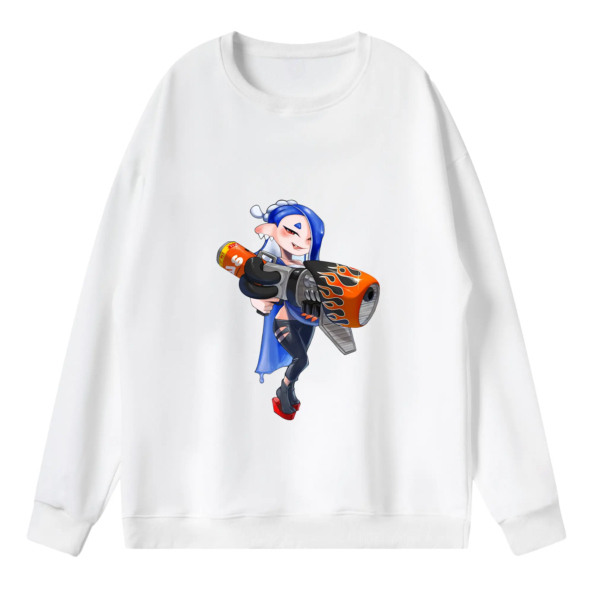 スプラトゥーン グッズ,フウカ - 薄手 クルーネック スウェット 裏毛260g · ポリエステル 春秋向け カジュアル 男女兼用 · トレーナー デイリー スポーツ 散歩に最適