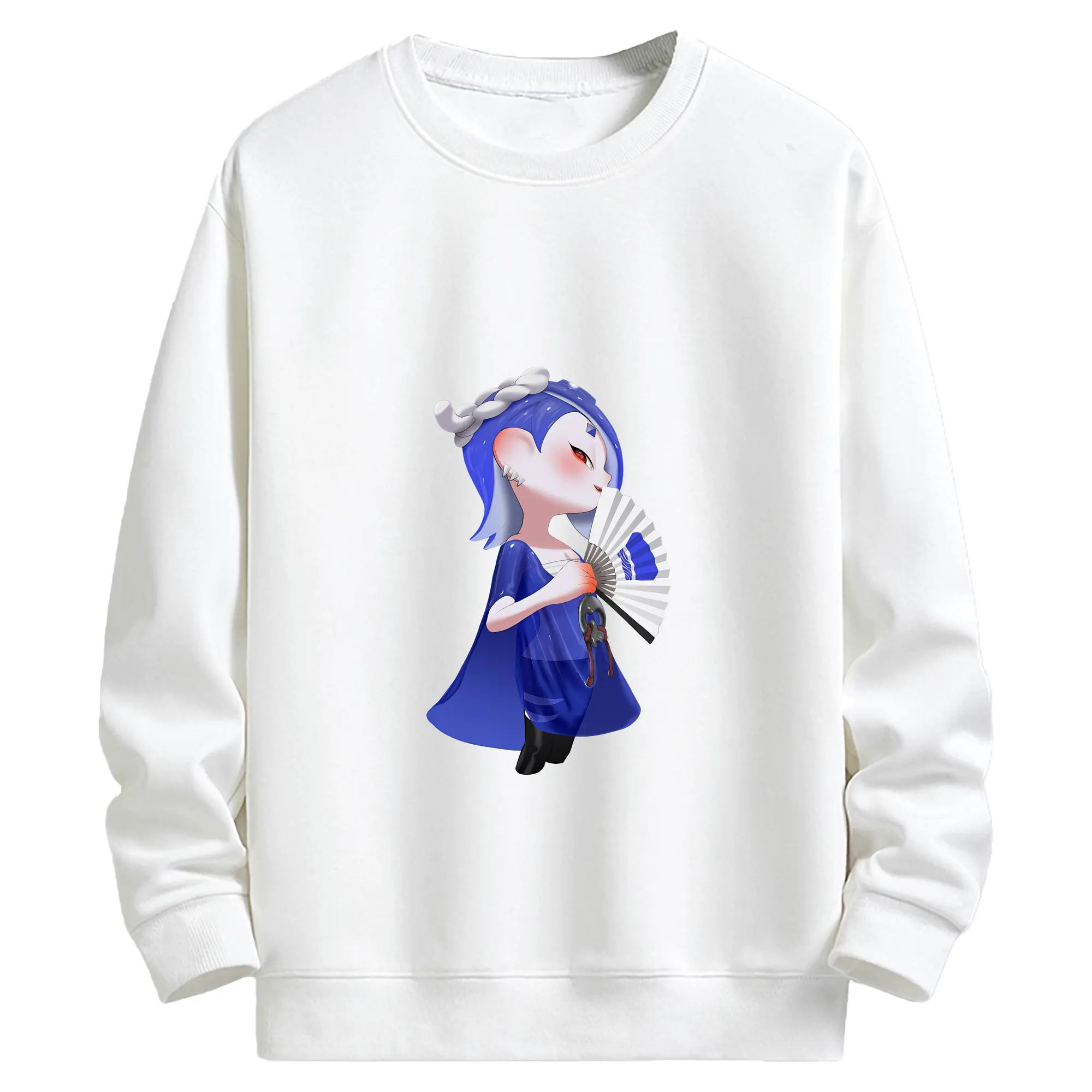 スプラトゥーン グッズ,フウカ - キッズ クルーネックスウェットシャツ ・ フロントプリント ・ 綿80％ ポリエステル20％ ・ 快適 通学 スポーツ 日常使い お散歩用