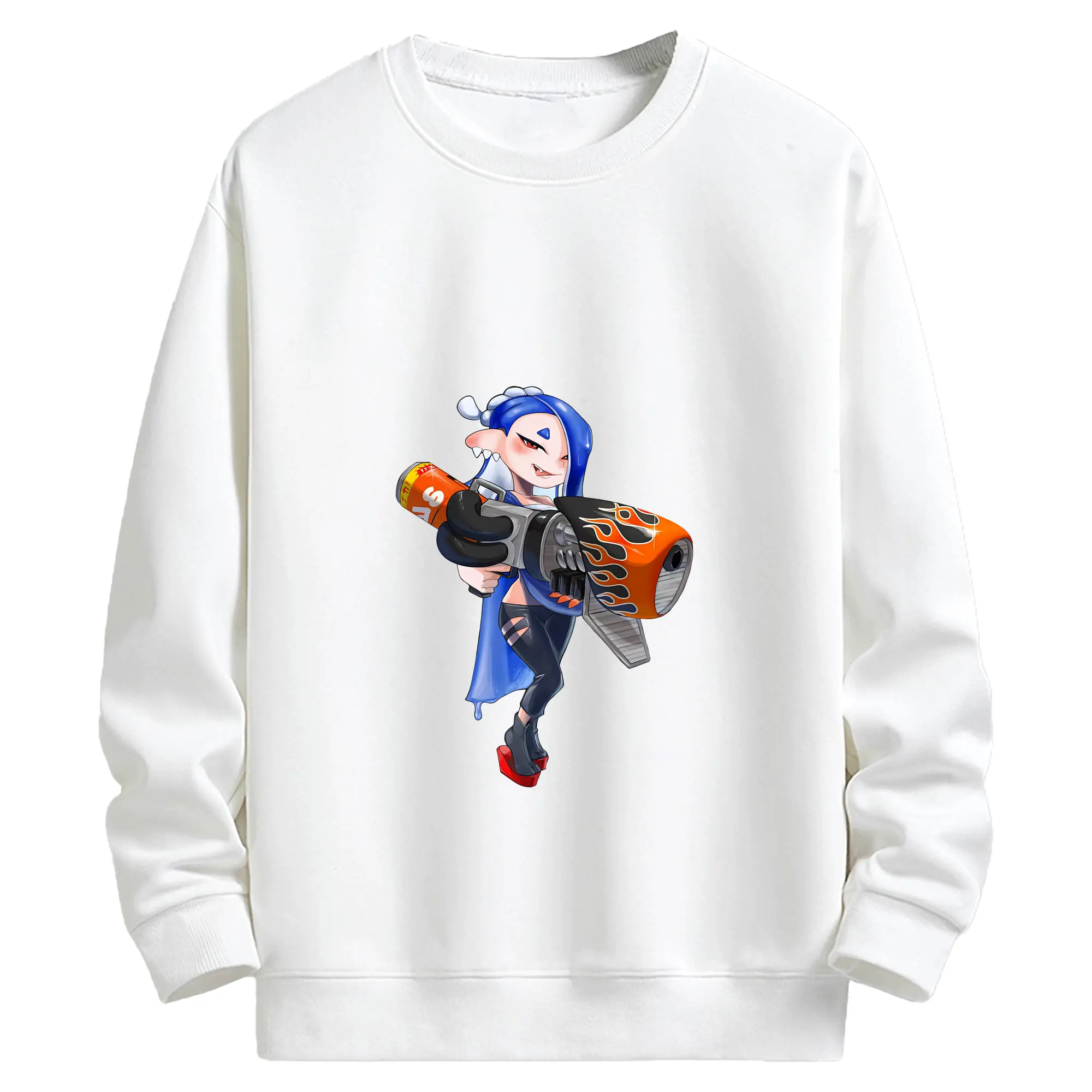 スプラトゥーン グッズ,フウカ - キッズ クルーネックスウェットシャツ ・ フロントプリント ・ 綿80％ ポリエステル20％ ・ 快適 通学 スポーツ 日常使い お散歩用