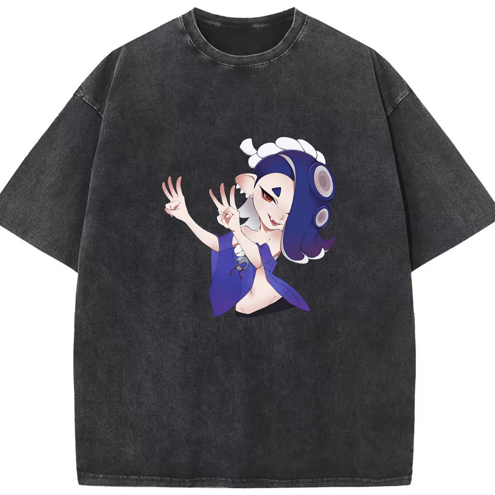 スプラトゥーン グッズ,フウカ - 綿100％ ヴィンテージ風 半袖Tシャツ ・ フロントプリント ・ 柔らか肌触り ・ 通気性 快適 ・ スポーツ カジュアル 外出用