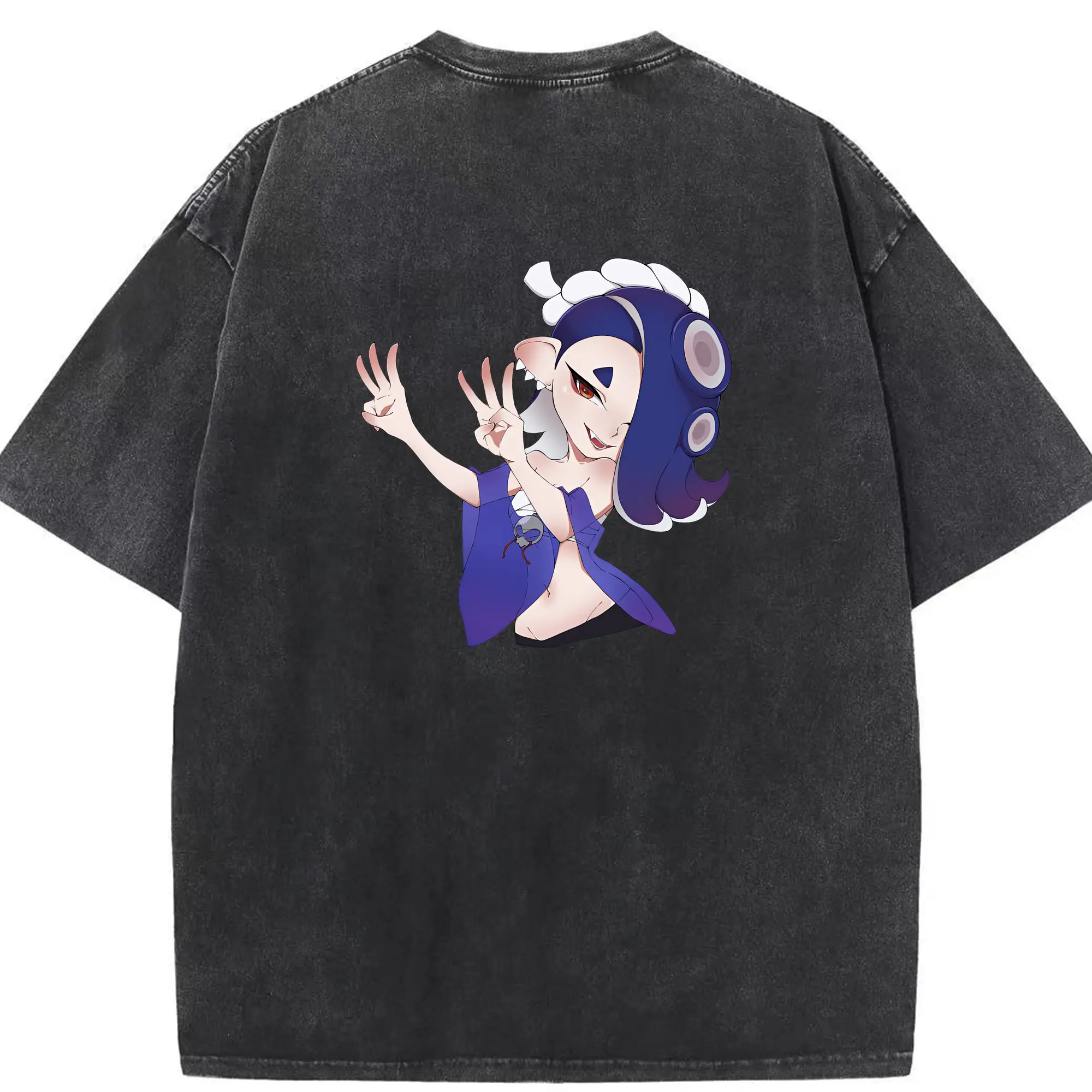 スプラトゥーン グッズ,フウカ - 綿100％ ヴィンテージ風 半袖Tシャツ ・ 背面プリント ・ 柔らか肌触り ・ 通気性 快適 ・ スポーツ カジュアル 外出用