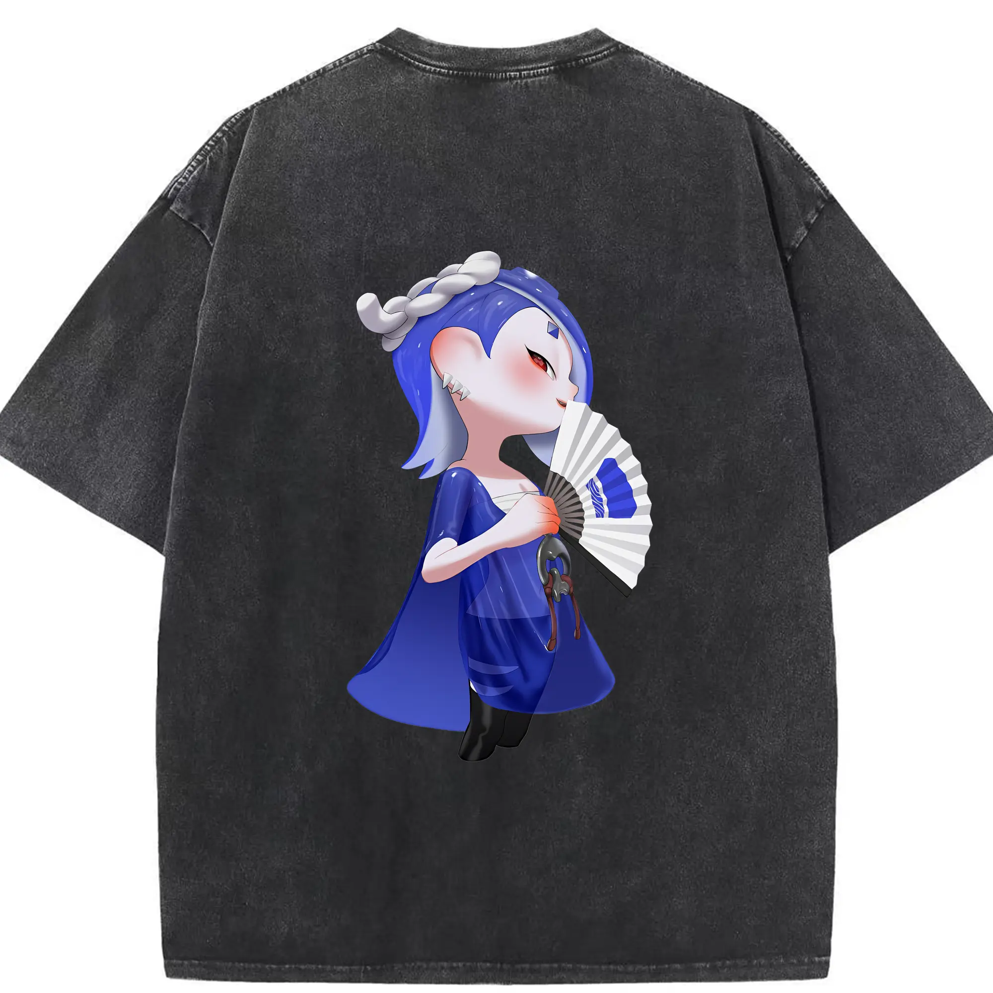 スプラトゥーン グッズ,フウカ - 綿100％ ヴィンテージ風 半袖Tシャツ ・ 背面プリント ・ 柔らか肌触り ・ 通気性 快適 ・ スポーツ カジュアル 外出用