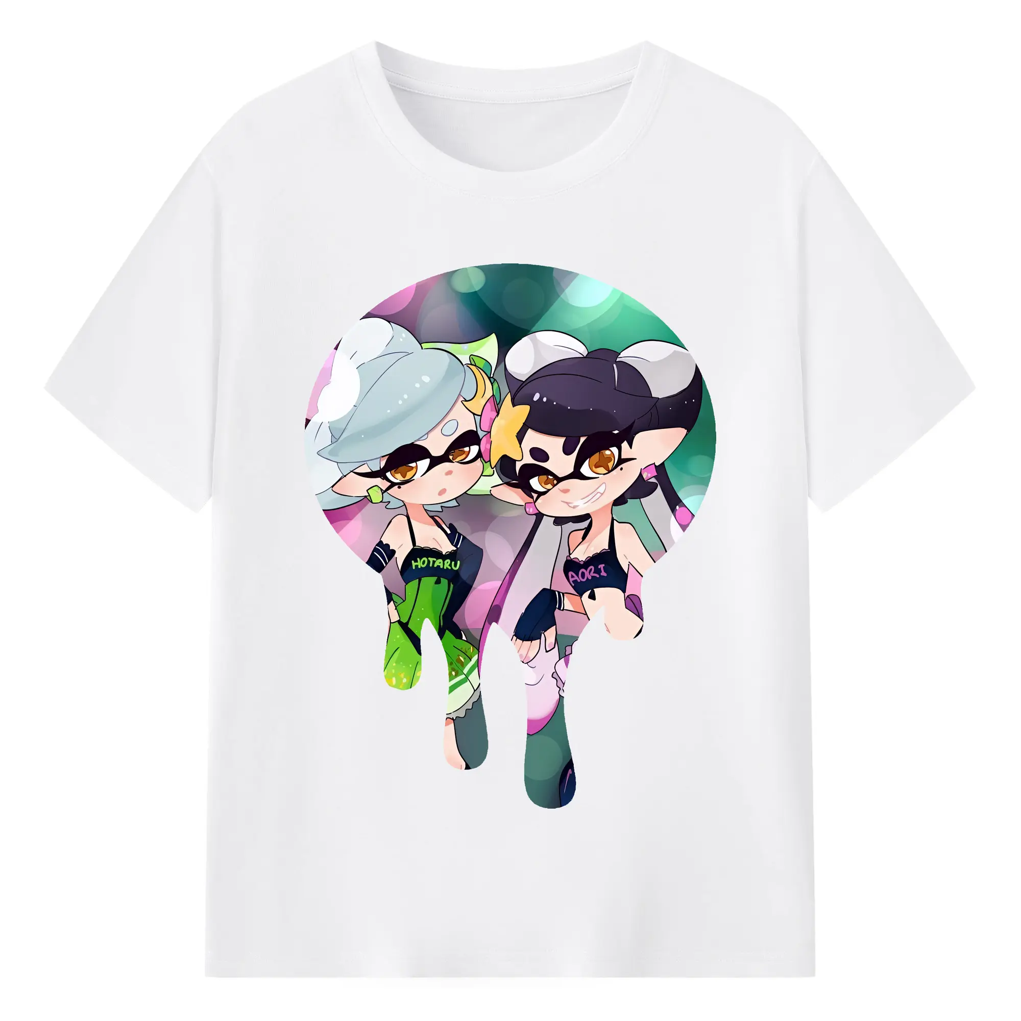 スプラトゥーン グッズ,シオカラーズ - 綿100％ 半袖Tシャツ ・ フロントプリント ・ 快適 通気性 ・ 日常使い 散歩 スポーツ用