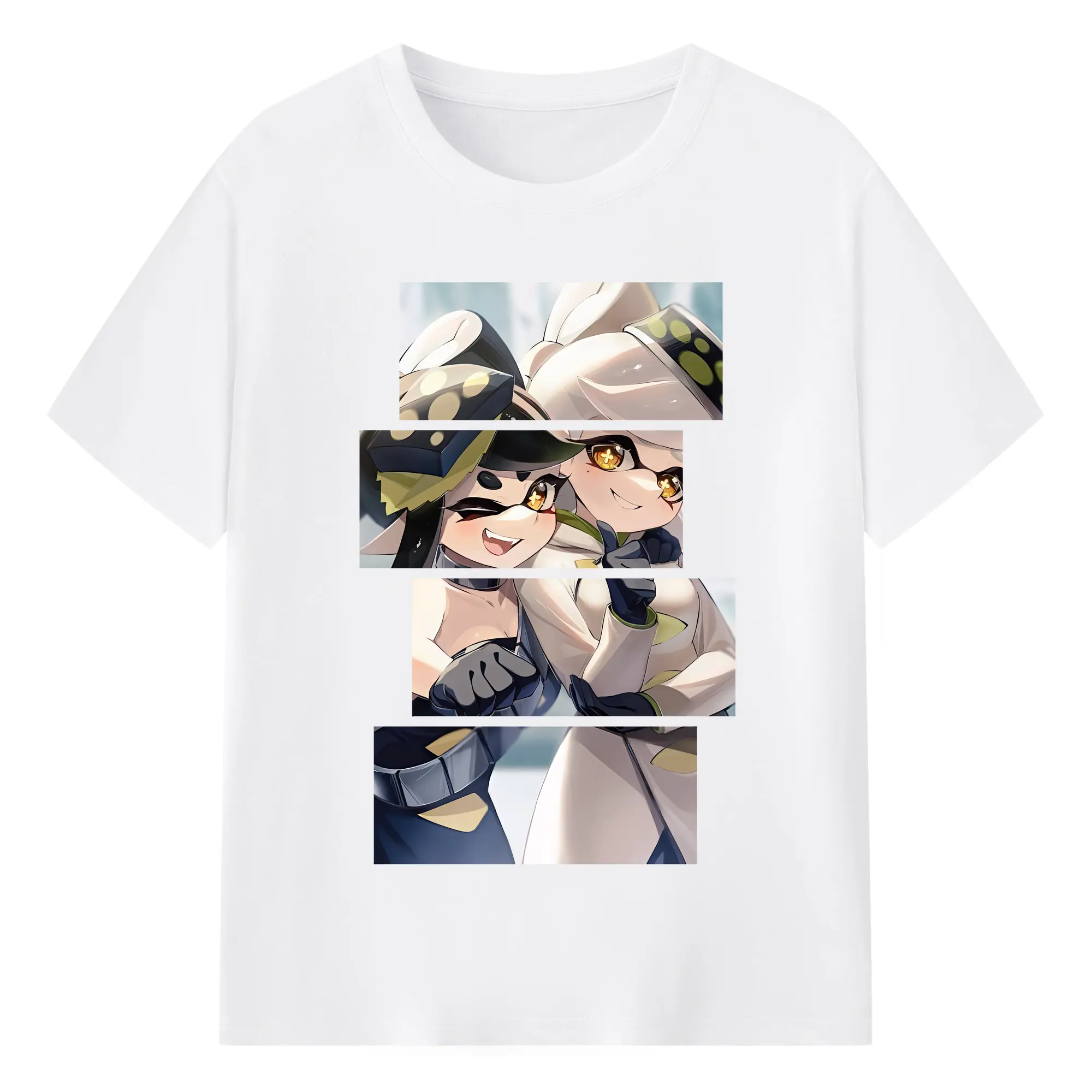 スプラトゥーン グッズ,シオカラーズ - 綿100％ 半袖Tシャツ ・ フロントプリント ・ 快適 通気性 ・ 日常使い 散歩 スポーツ用