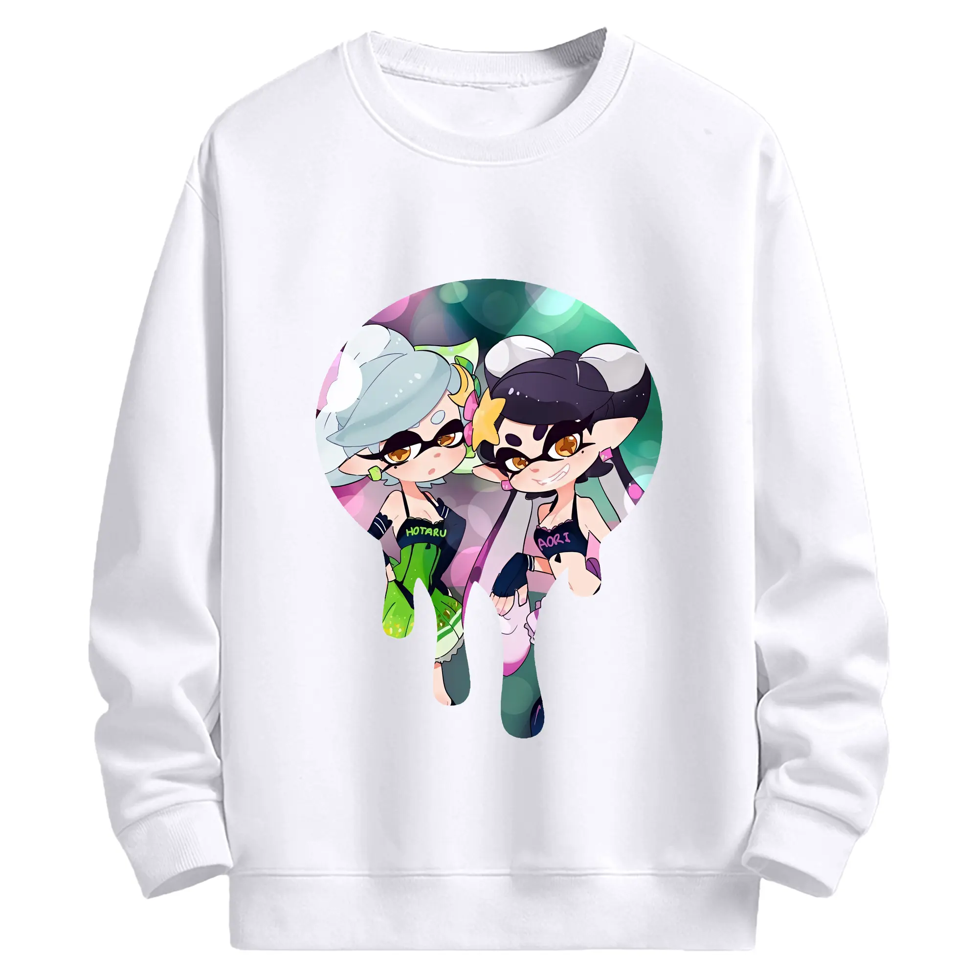 スプラトゥーン グッズ,シオカラーズ - 高品質 クルーネック スウェット ・ コットン59％ ポリエステル41％ ・ ユニセックス 長袖 トレーナー ・ カジュアル デイリー スポーツ 散歩用