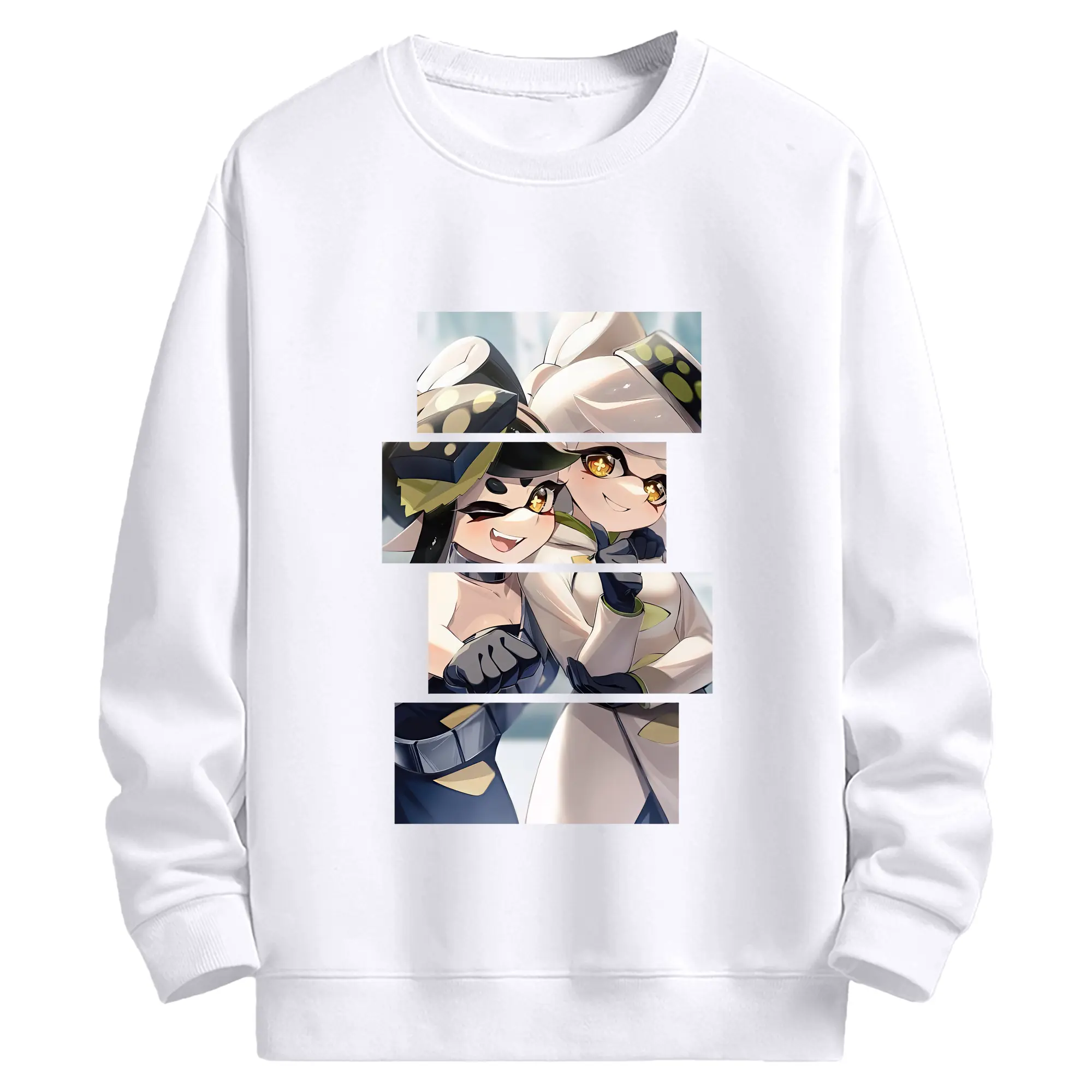 スプラトゥーン グッズ,シオカラーズ - 高品質 クルーネック スウェット ・ コットン59％ ポリエステル41％ ・ ユニセックス 長袖 トレーナー ・ カジュアル デイリー スポーツ 散歩用