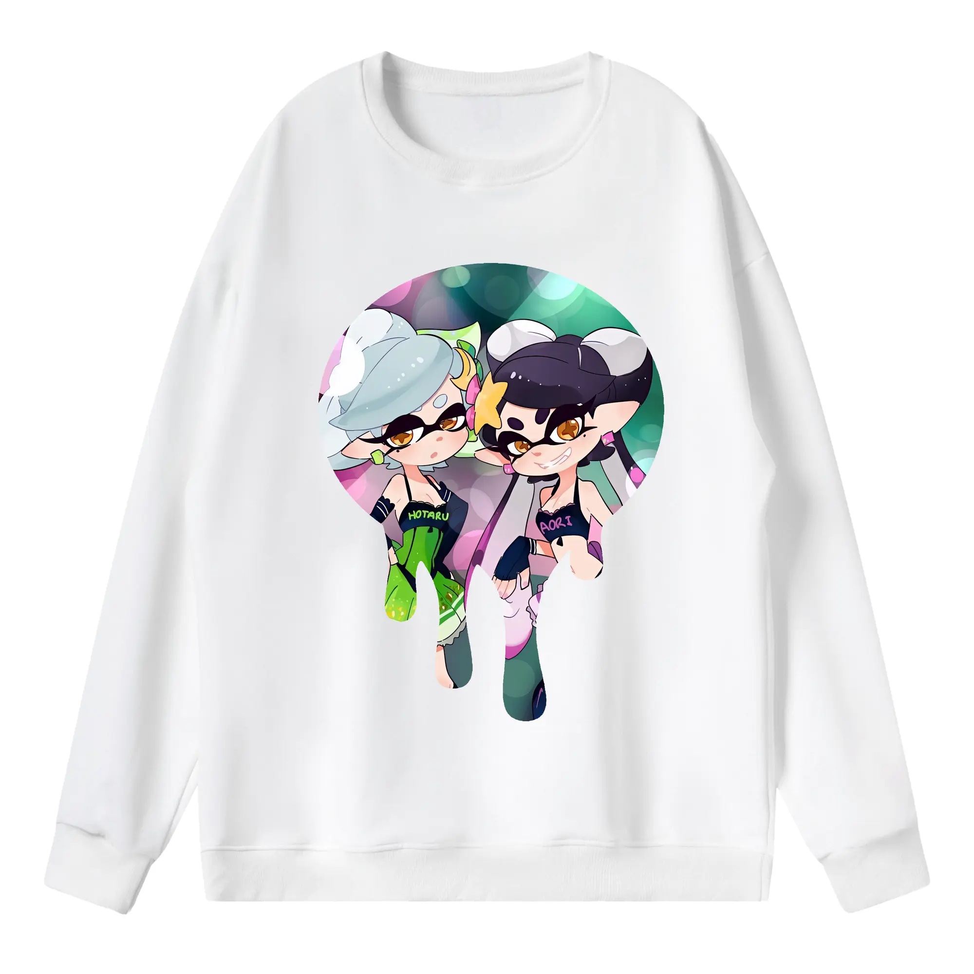 スプラトゥーン グッズ,シオカラーズ - 薄手 クルーネック スウェット 裏毛260g · ポリエステル 春秋向け カジュアル 男女兼用 · トレーナー デイリー スポーツ 散歩に最適