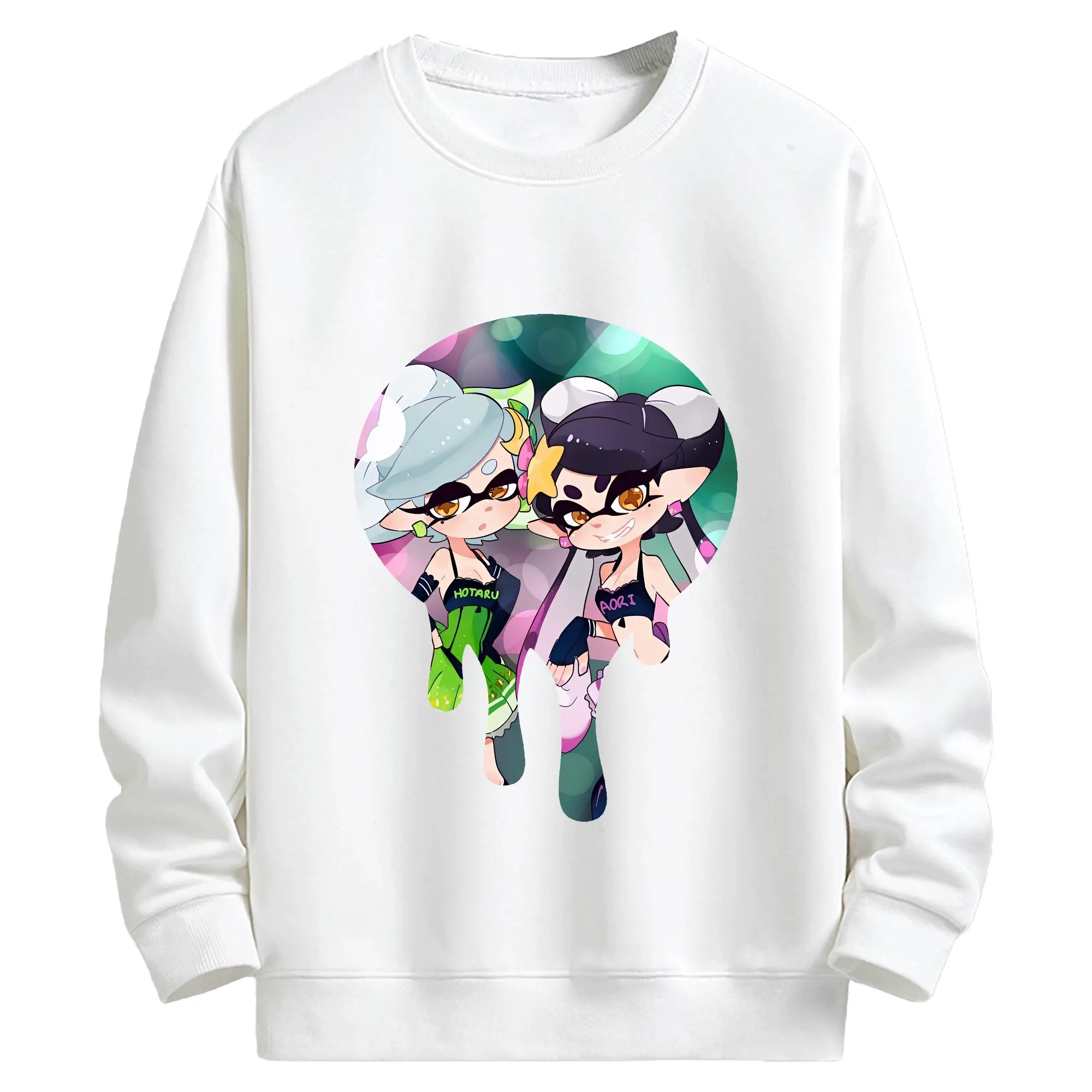 スプラトゥーン グッズ,シオカラーズ - キッズ クルーネックスウェットシャツ ・ フロントプリント ・ 綿80％ ポリエステル20％ ・ 快適 通学 スポーツ 日常使い お散歩用