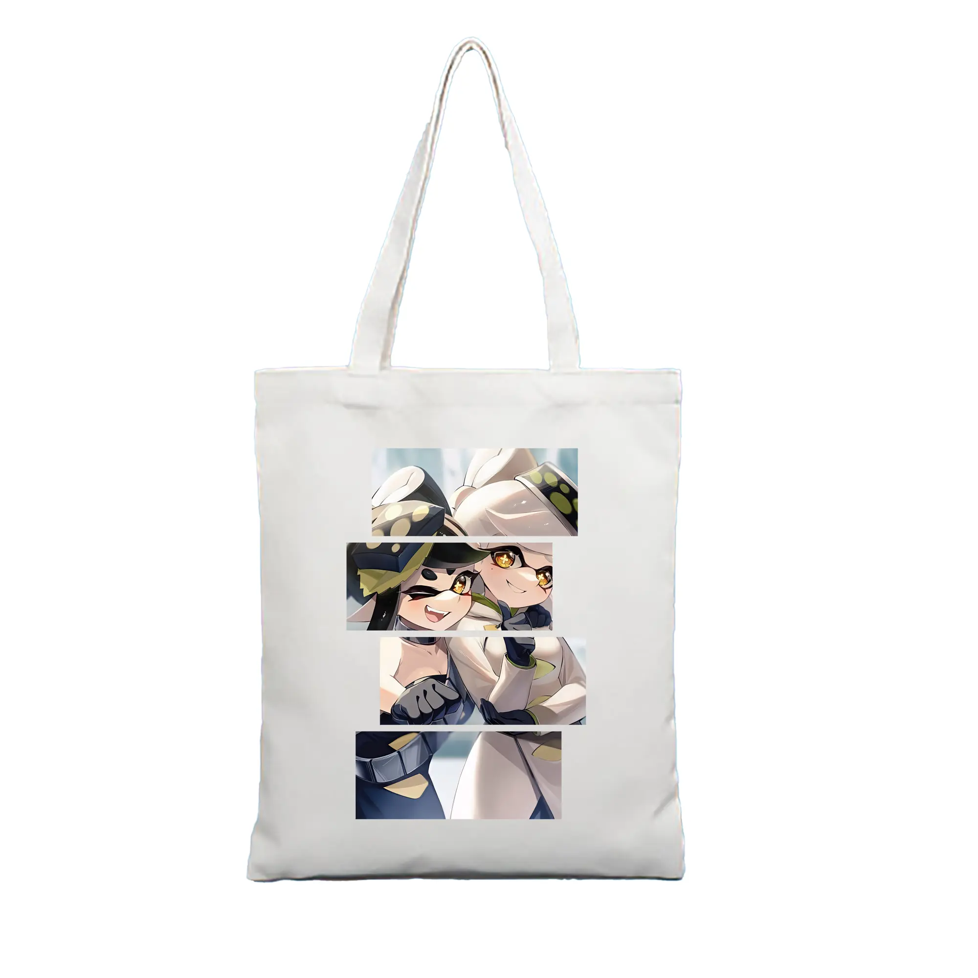 スプラトゥーン グッズ,シオカラーズ - 縦型キャンバス手提げバッグ（トートバッグ） ・ キャンバス素材 ・ ショッピング用 ・ 軽量 丈夫 お手入れ簡単