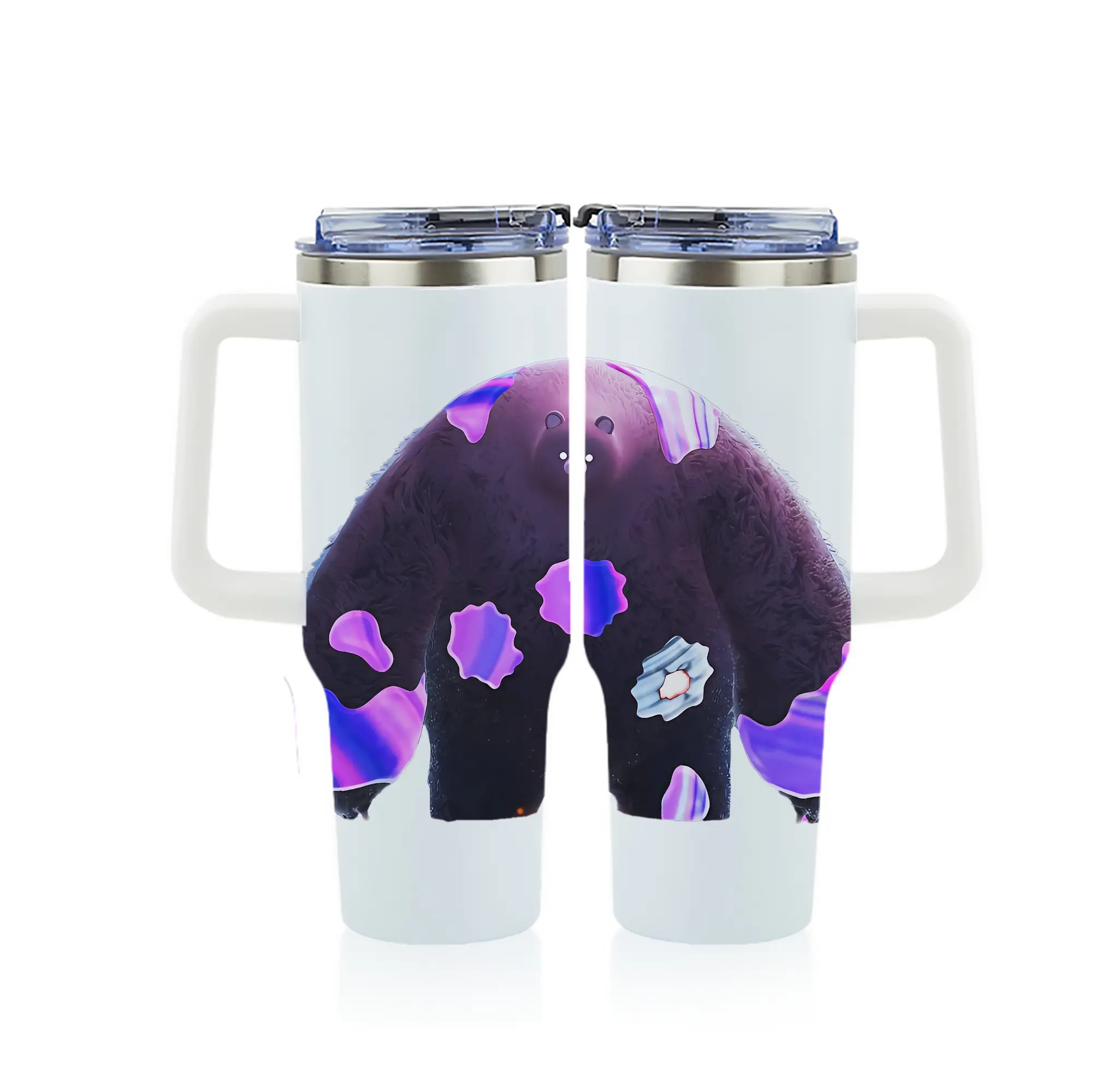 スプラトゥーン グッズ,クマサン - 1200mL フルプリント車用タンブラー ・ 304ステンレス 内側 ・ 201ステンレス 外側 ・ 保温 保冷 ・ 通勤 ドライブ アウトドア用