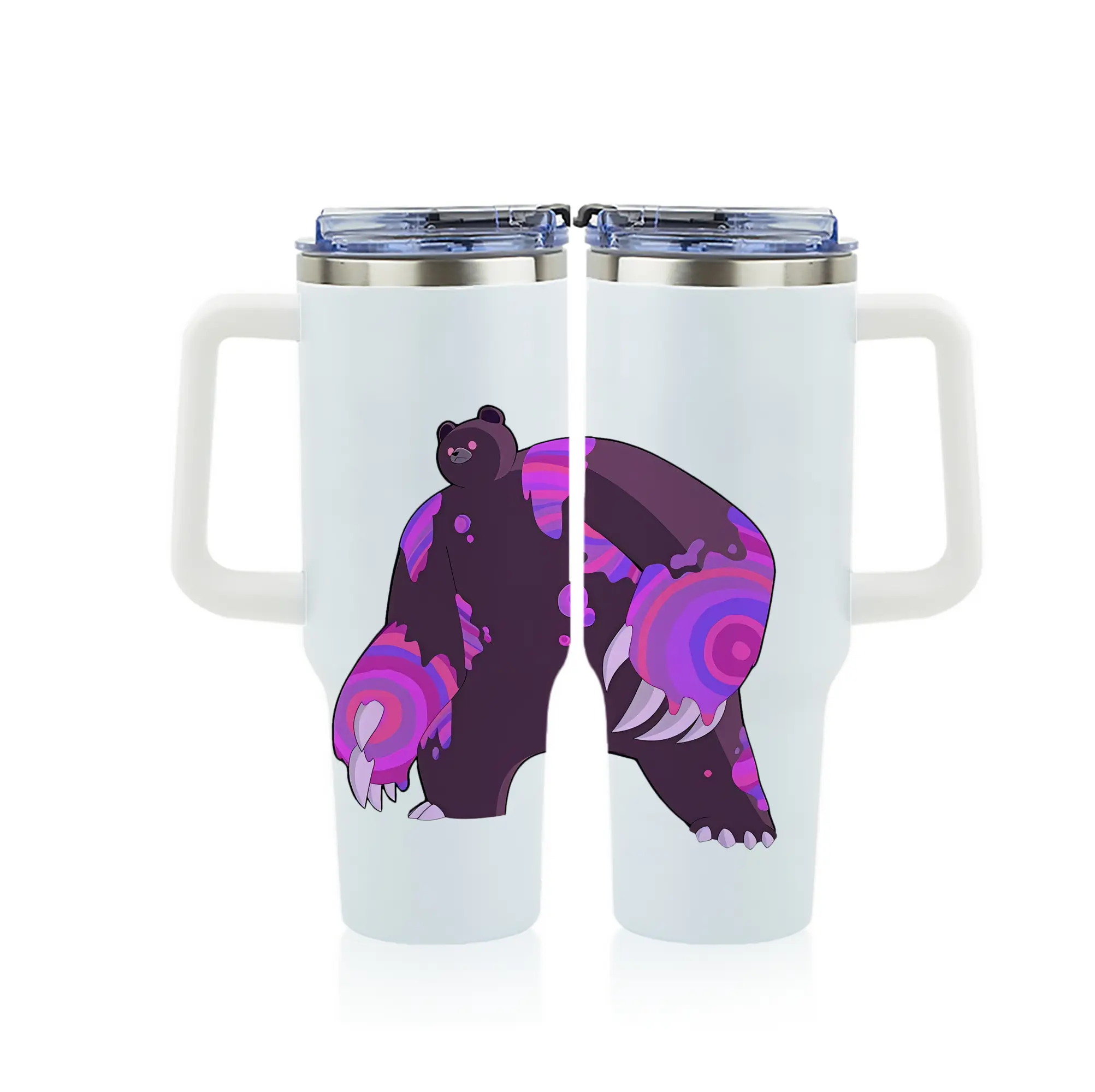 スプラトゥーン グッズ,クマサン - 1200mL フルプリント車用タンブラー ・ 304ステンレス 内側 ・ 201ステンレス 外側 ・ 保温 保冷 ・ 通勤 ドライブ アウトドア用