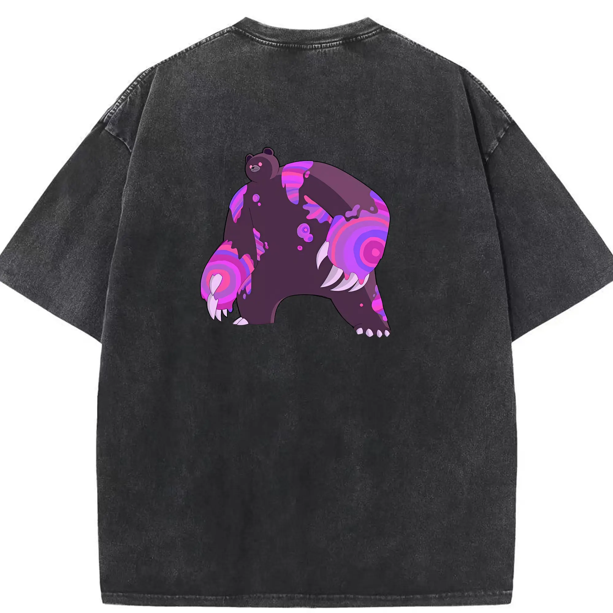 スプラトゥーン グッズ,クマサン - 綿100％ ヴィンテージ風 半袖Tシャツ ・ 背面プリント ・ 柔らか肌触り ・ 通気性 快適 ・ スポーツ カジュアル 外出用