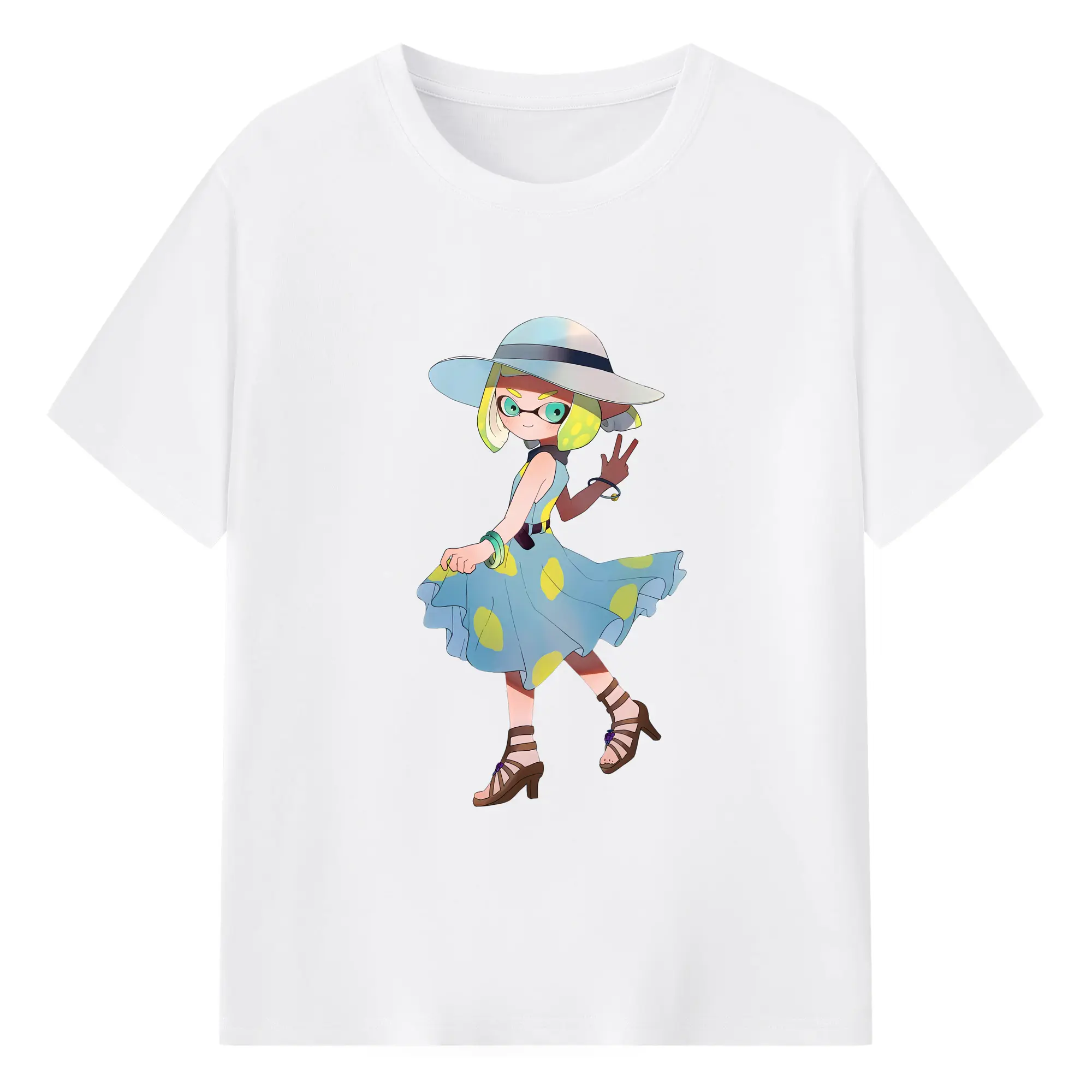 スプラトゥーン グッズ,インクリング - 綿100％ 半袖Tシャツ ・ フロントプリント ・ 快適 通気性 ・ 日常使い 散歩 スポーツ用