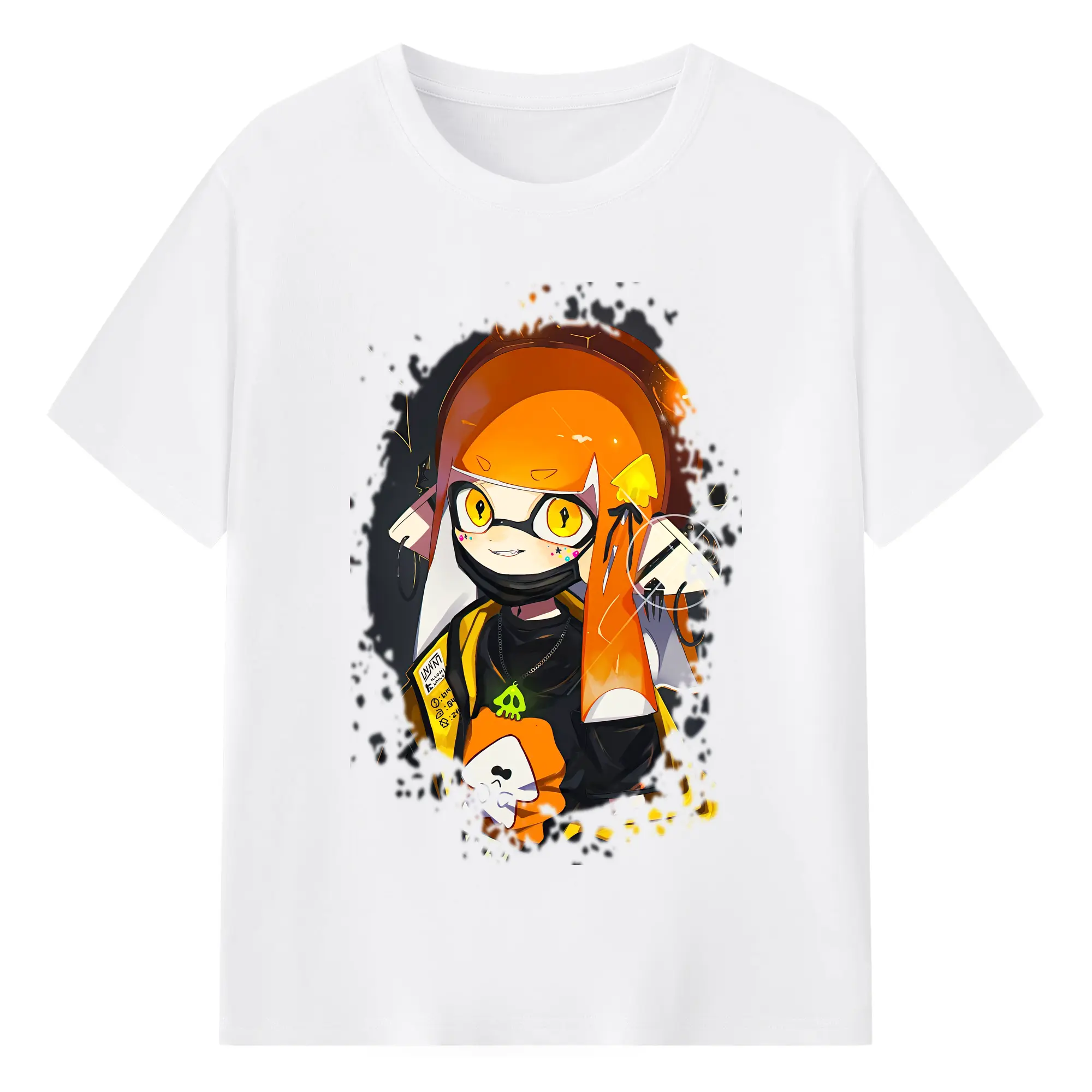 スプラトゥーン グッズ,インクリング - 綿100％ 半袖Tシャツ ・ フロントプリント ・ 快適 通気性 ・ 日常使い 散歩 スポーツ用