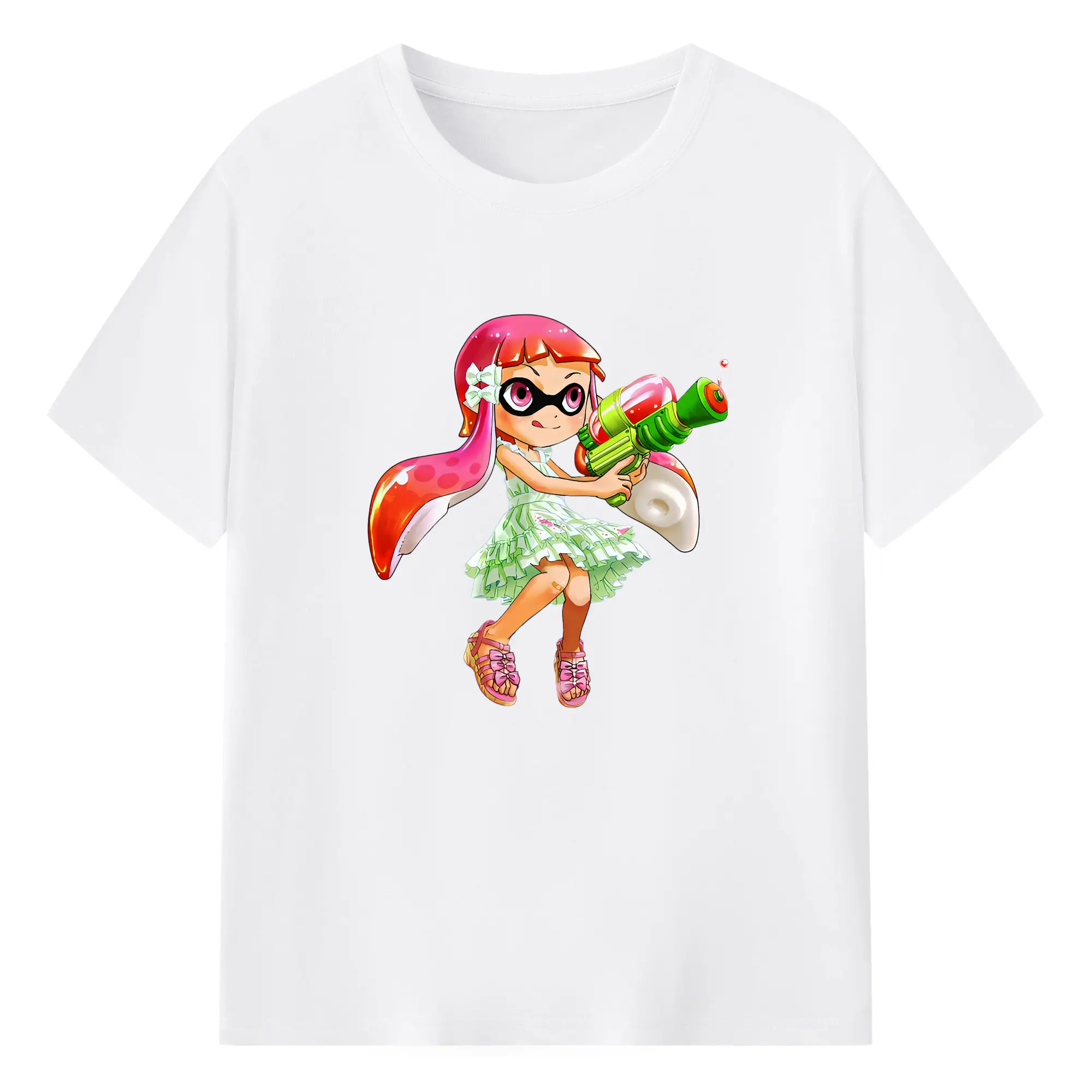 スプラトゥーン グッズ,インクリング - 綿100％ 半袖Tシャツ ・ フロントプリント ・ 快適 通気性 ・ 日常使い 散歩 スポーツ用