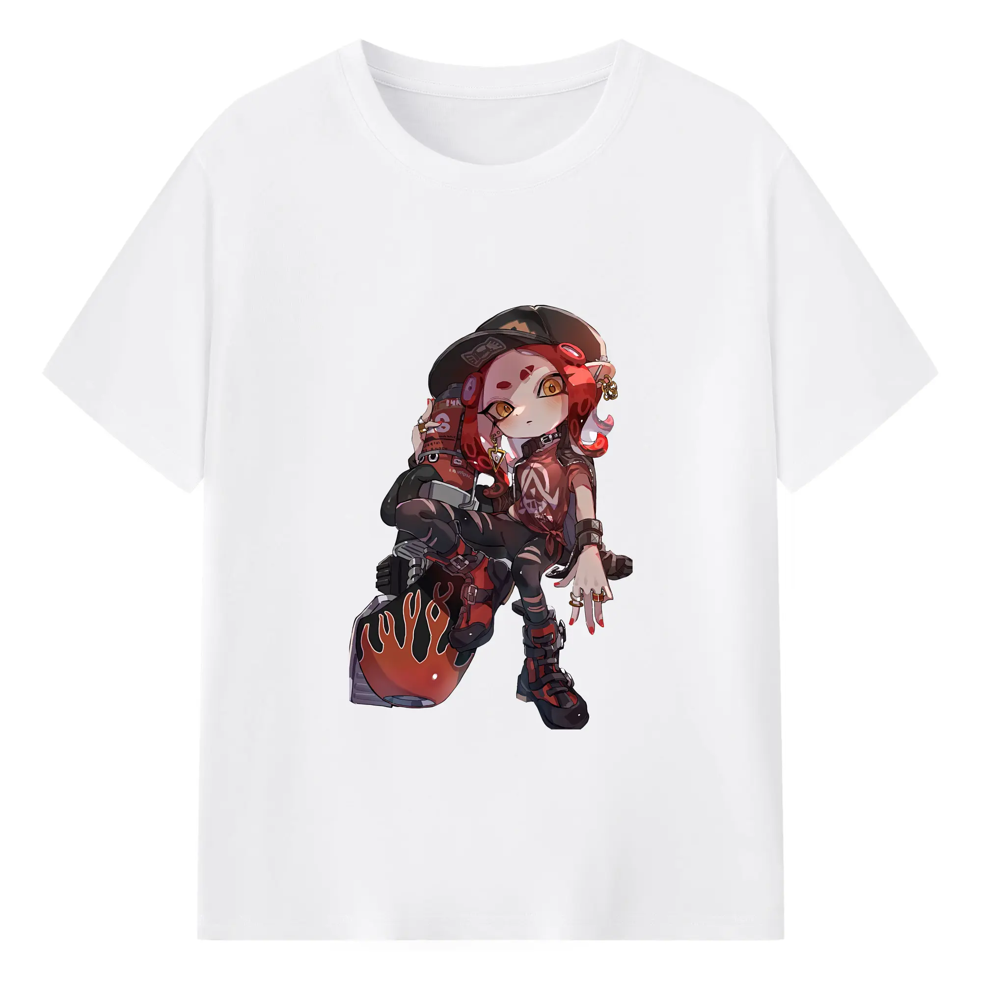 スプラトゥーン グッズ,インクリング - 綿100％ 半袖Tシャツ ・ フロントプリント ・ 快適 通気性 ・ 日常使い 散歩 スポーツ用