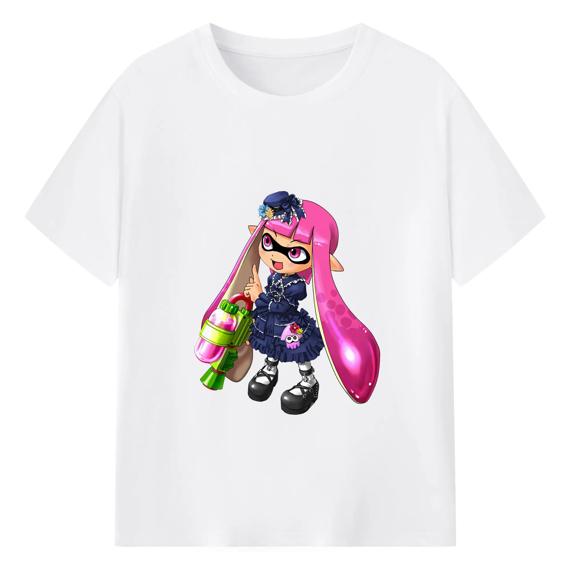 スプラトゥーン グッズ,インクリング - 綿100％ 半袖Tシャツ ・ フロントプリント ・ 快適 通気性 ・ 日常使い 散歩 スポーツ用