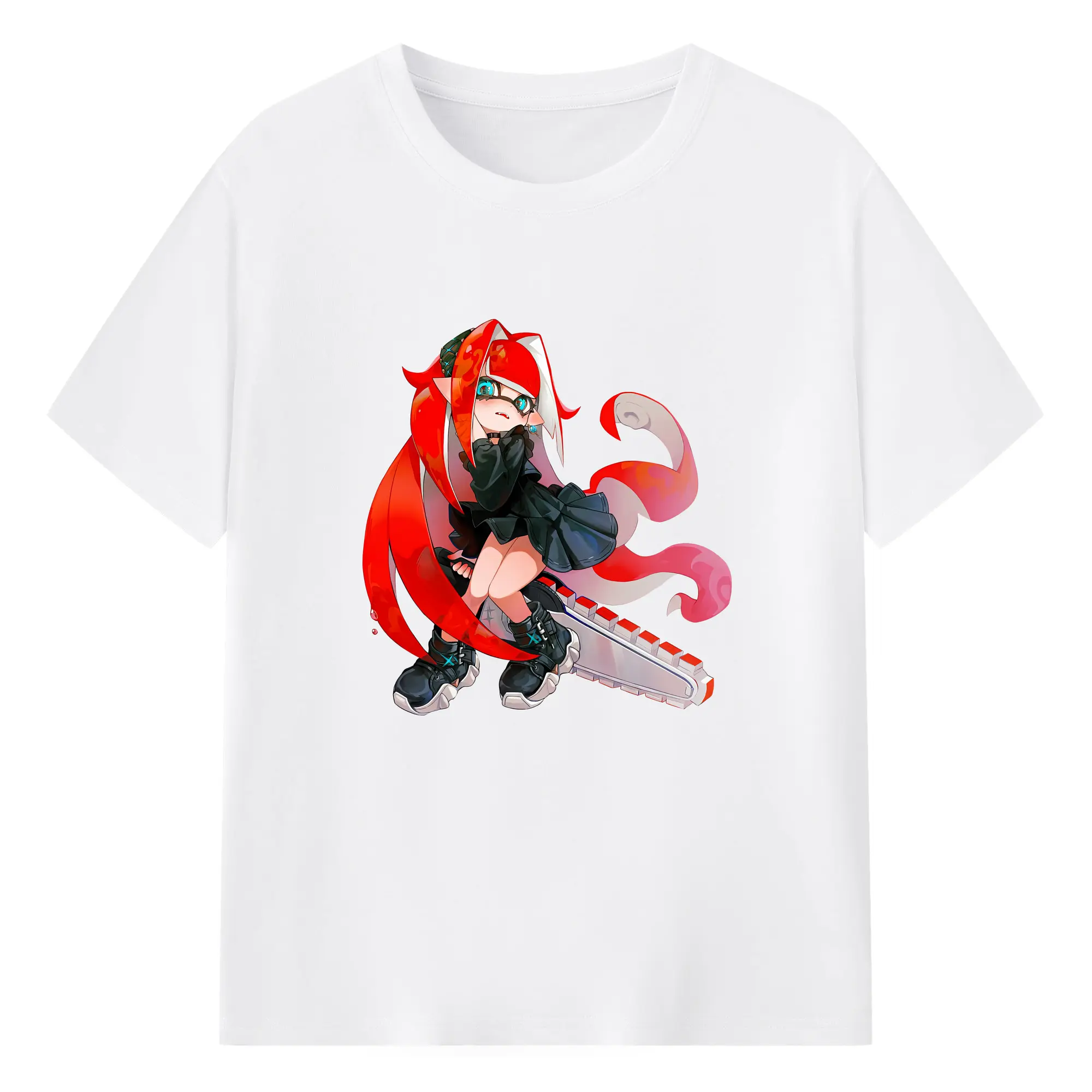 スプラトゥーン グッズ,インクリング - 綿100％ 半袖Tシャツ ・ フロントプリント ・ 快適 通気性 ・ 日常使い 散歩 スポーツ用