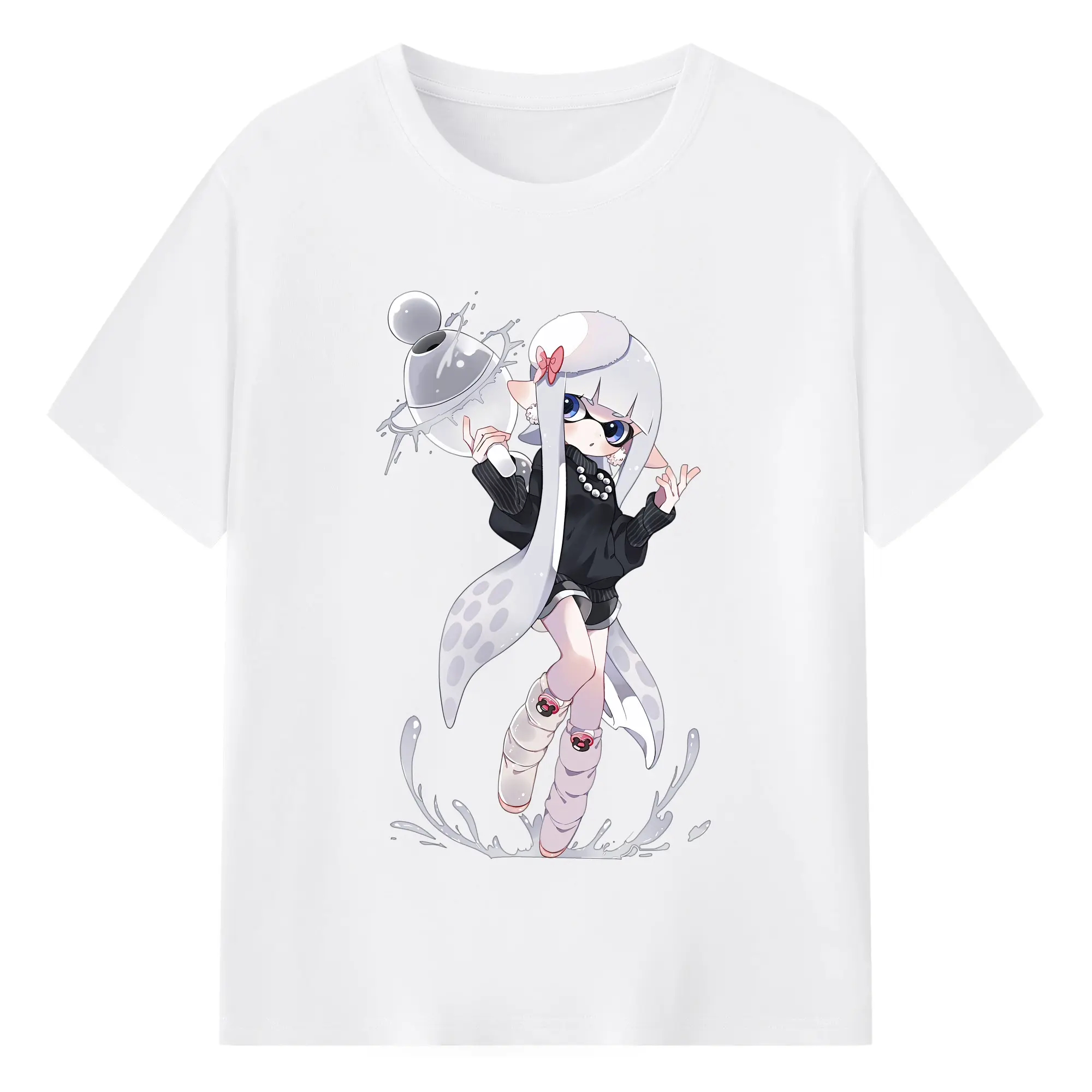 スプラトゥーン グッズ,インクリング - 綿100％ 半袖Tシャツ ・ フロントプリント ・ 快適 通気性 ・ 日常使い 散歩 スポーツ用