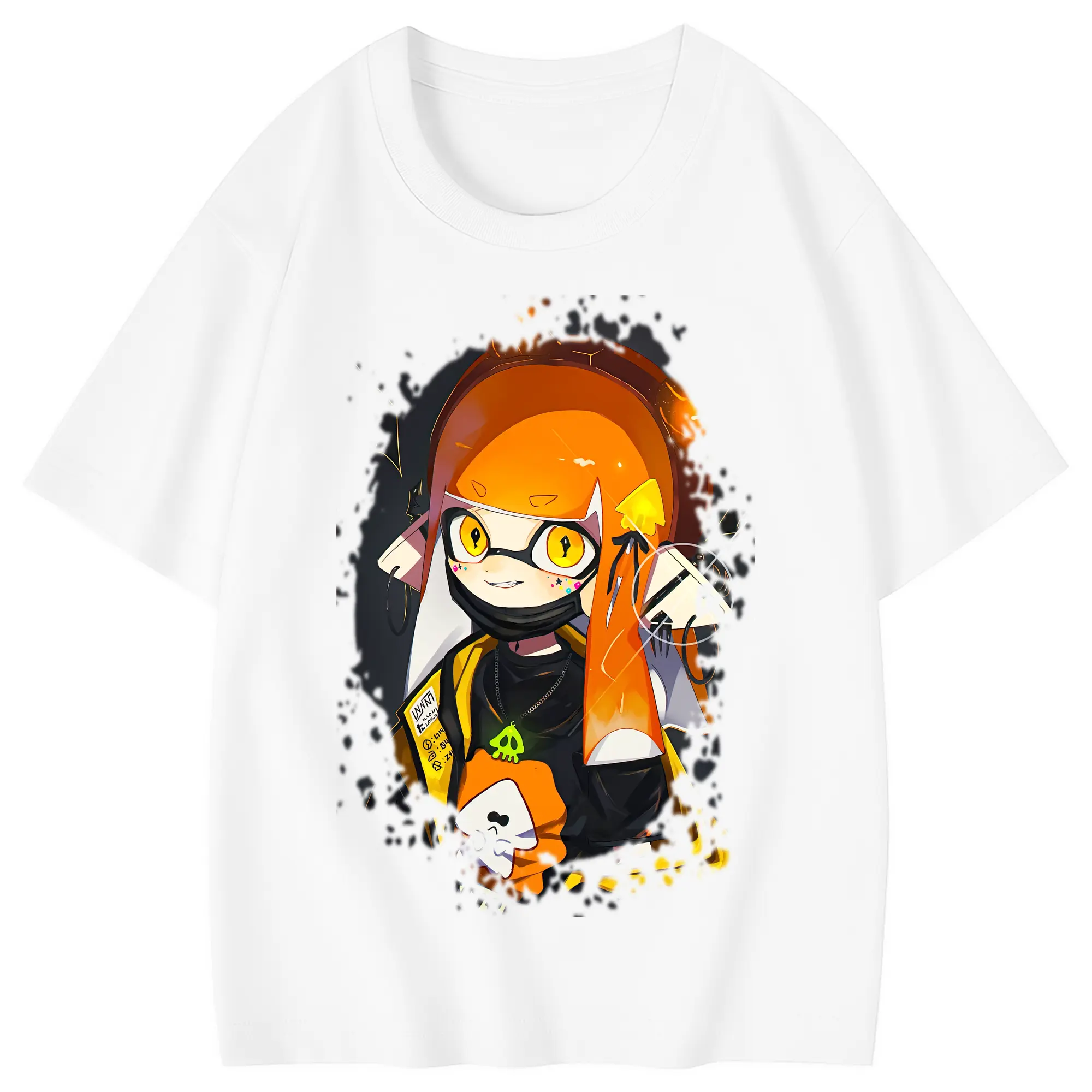 スプラトゥーン グッズ,インクリング - 綿100％ キッズTシャツ ・ フロントプリント ・ 快適 通気性 ・ スポーツ カジュアル 散歩用