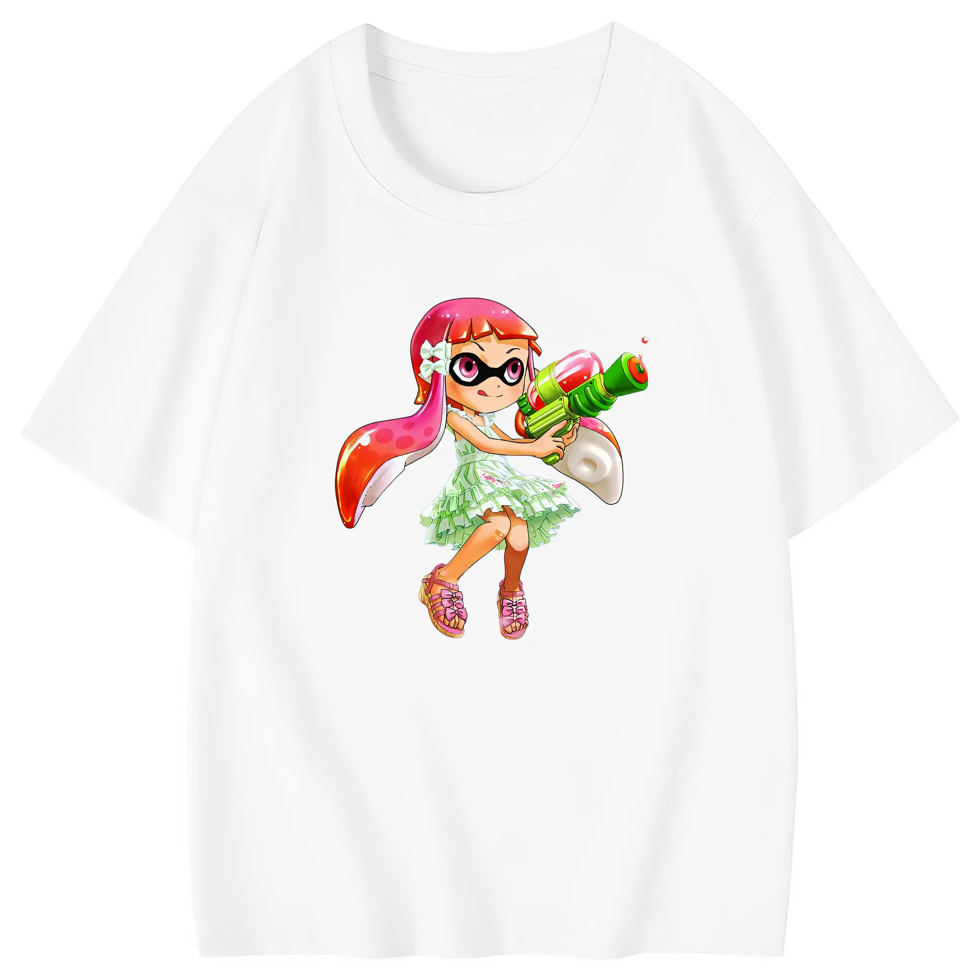 スプラトゥーン グッズ,インクリング - 綿100％ キッズTシャツ ・ フロントプリント ・ 快適 通気性 ・ スポーツ カジュアル 散歩用