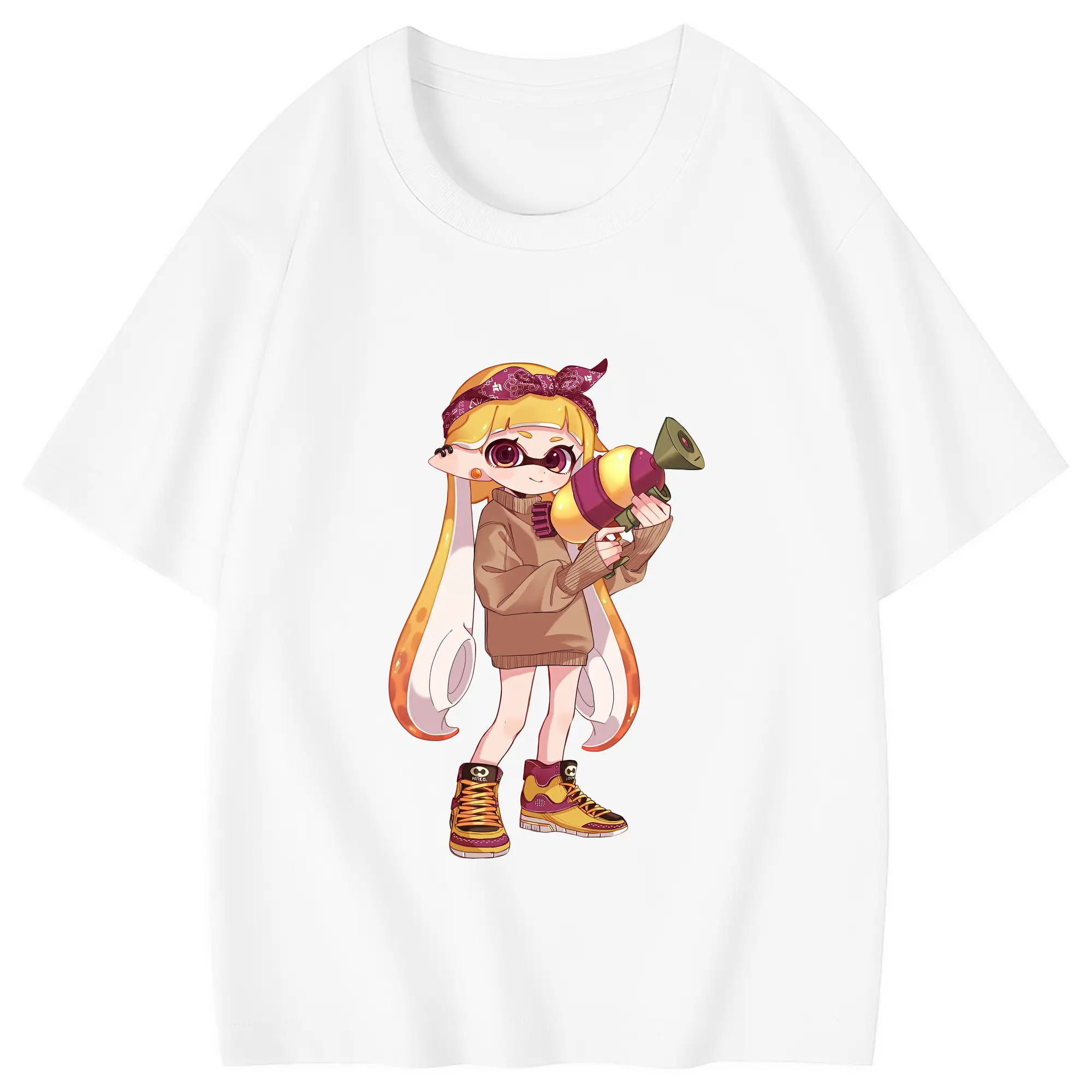 スプラトゥーン グッズ,インクリング - 綿100％ キッズTシャツ ・ フロントプリント ・ 快適 通気性 ・ スポーツ カジュアル 散歩用
