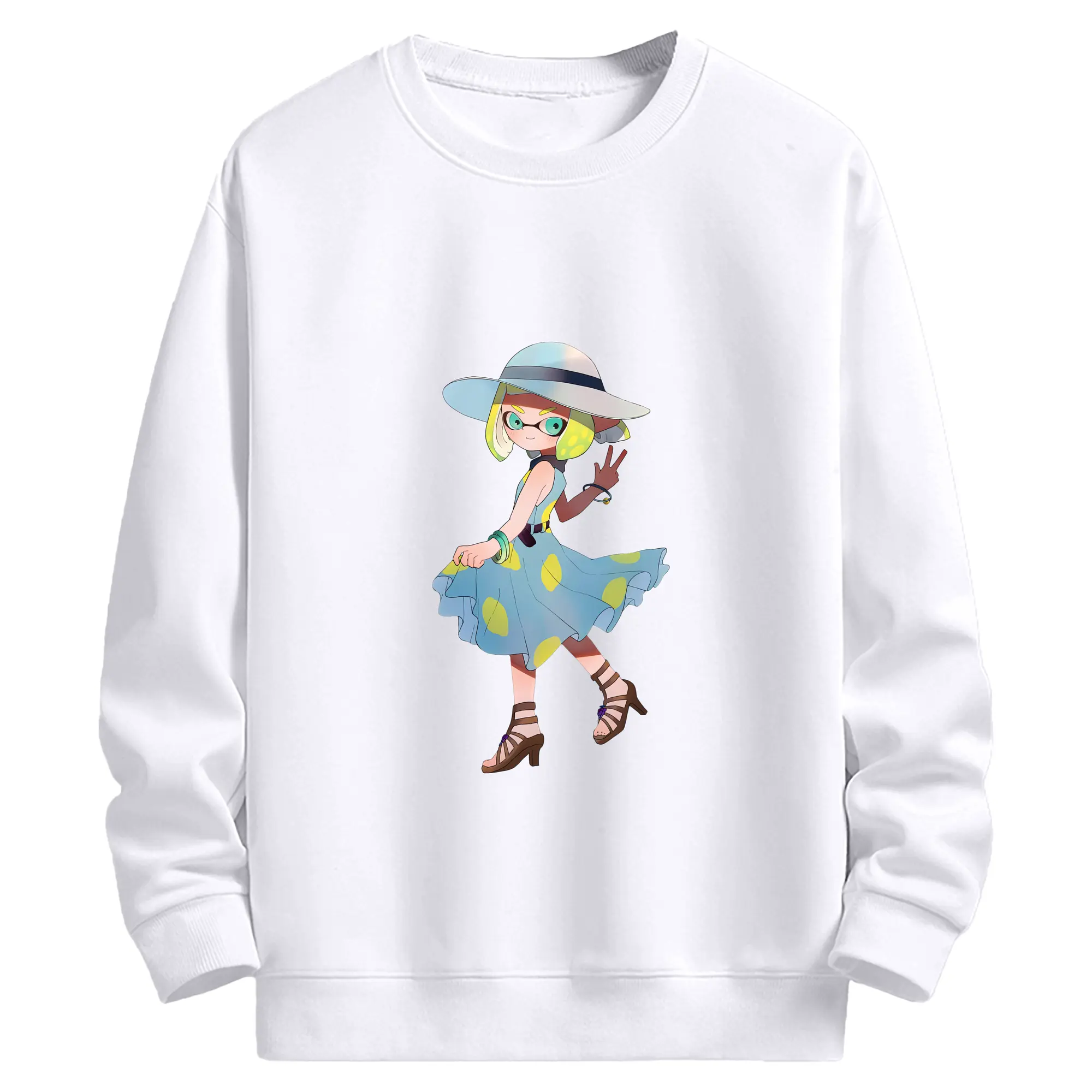 スプラトゥーン グッズ,インクリング - 高品質 クルーネック スウェット ・ コットン59％ ポリエステル41％ ・ ユニセックス 長袖 トレーナー ・ カジュアル デイリー スポーツ 散歩用